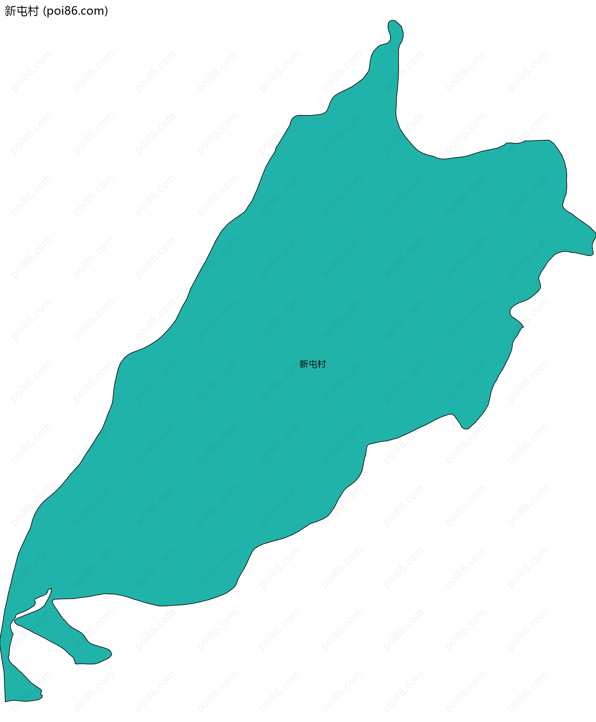 新屯村边界地图