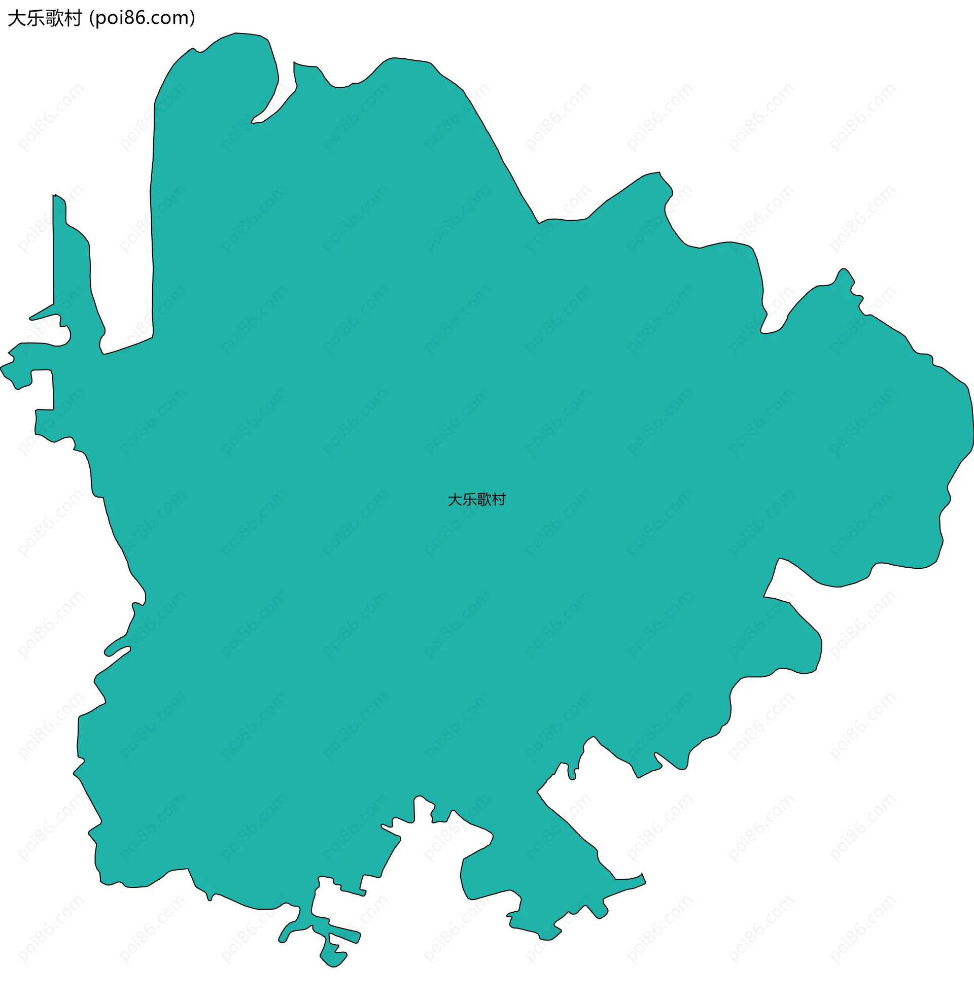 大乐歌村边界地图
