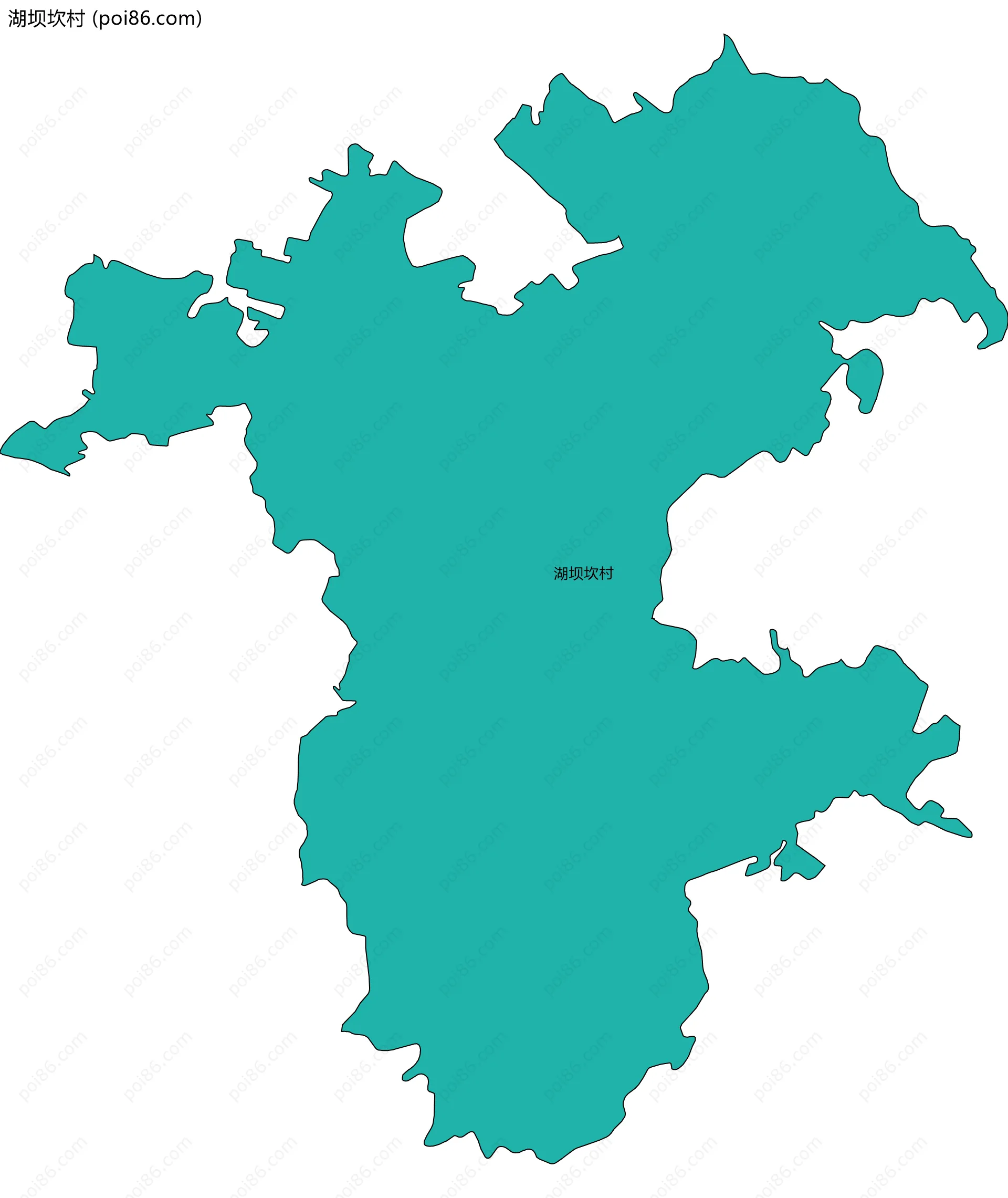 湖坝坎村边界地图