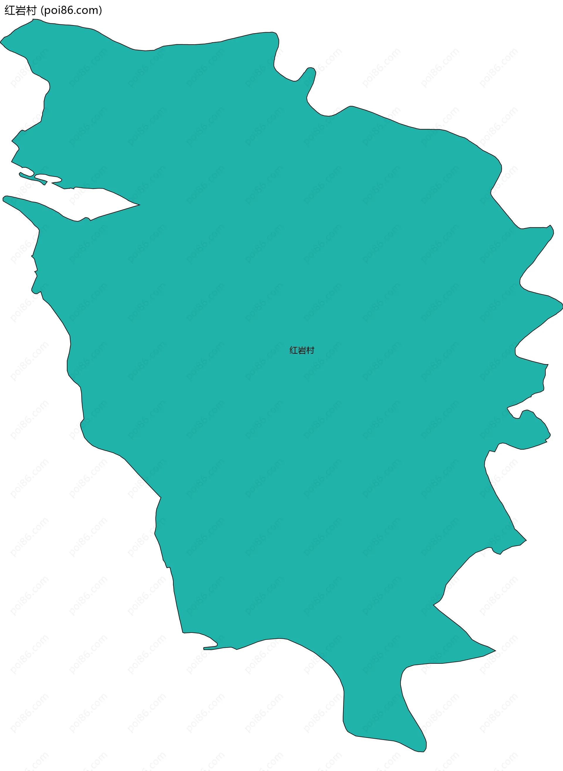 红岩村边界地图