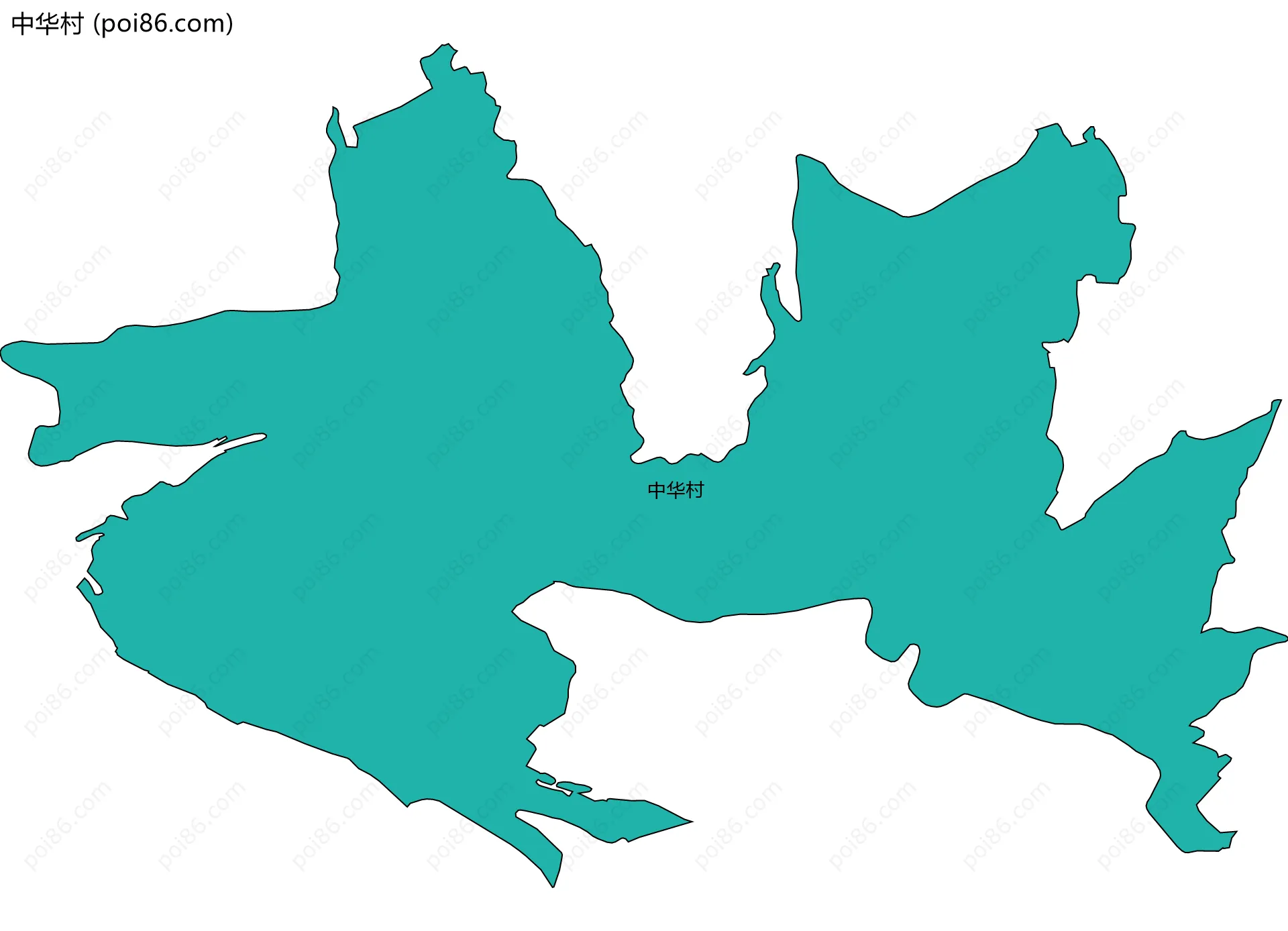 中华村边界地图