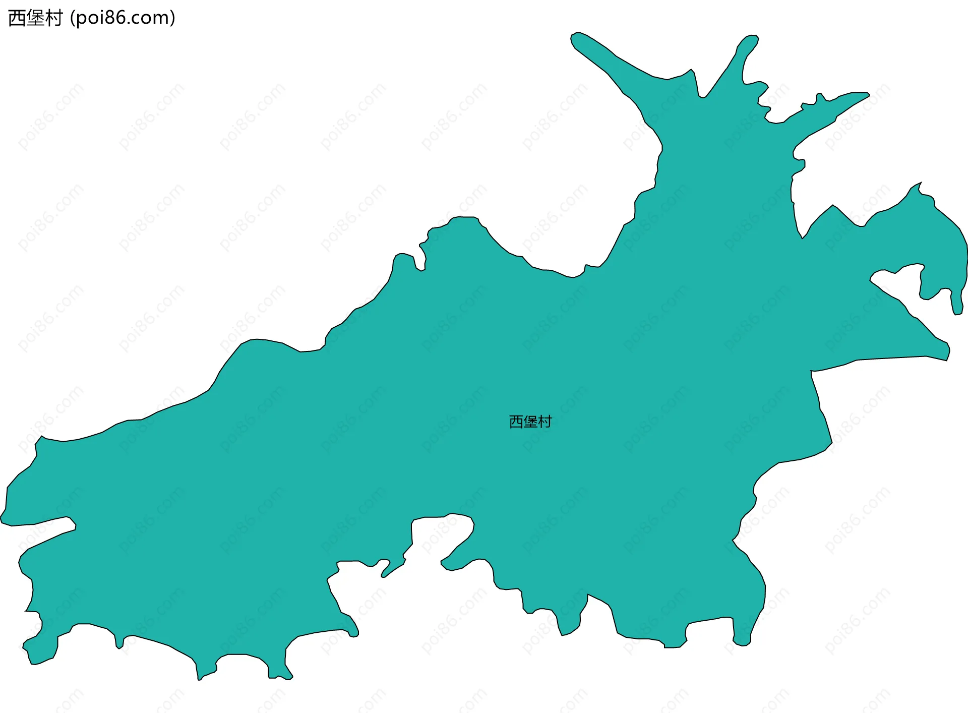 西堡村边界地图