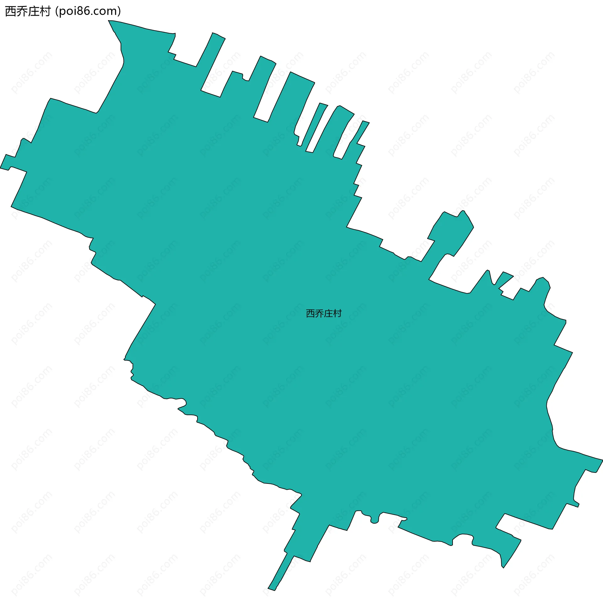 西乔庄村边界地图