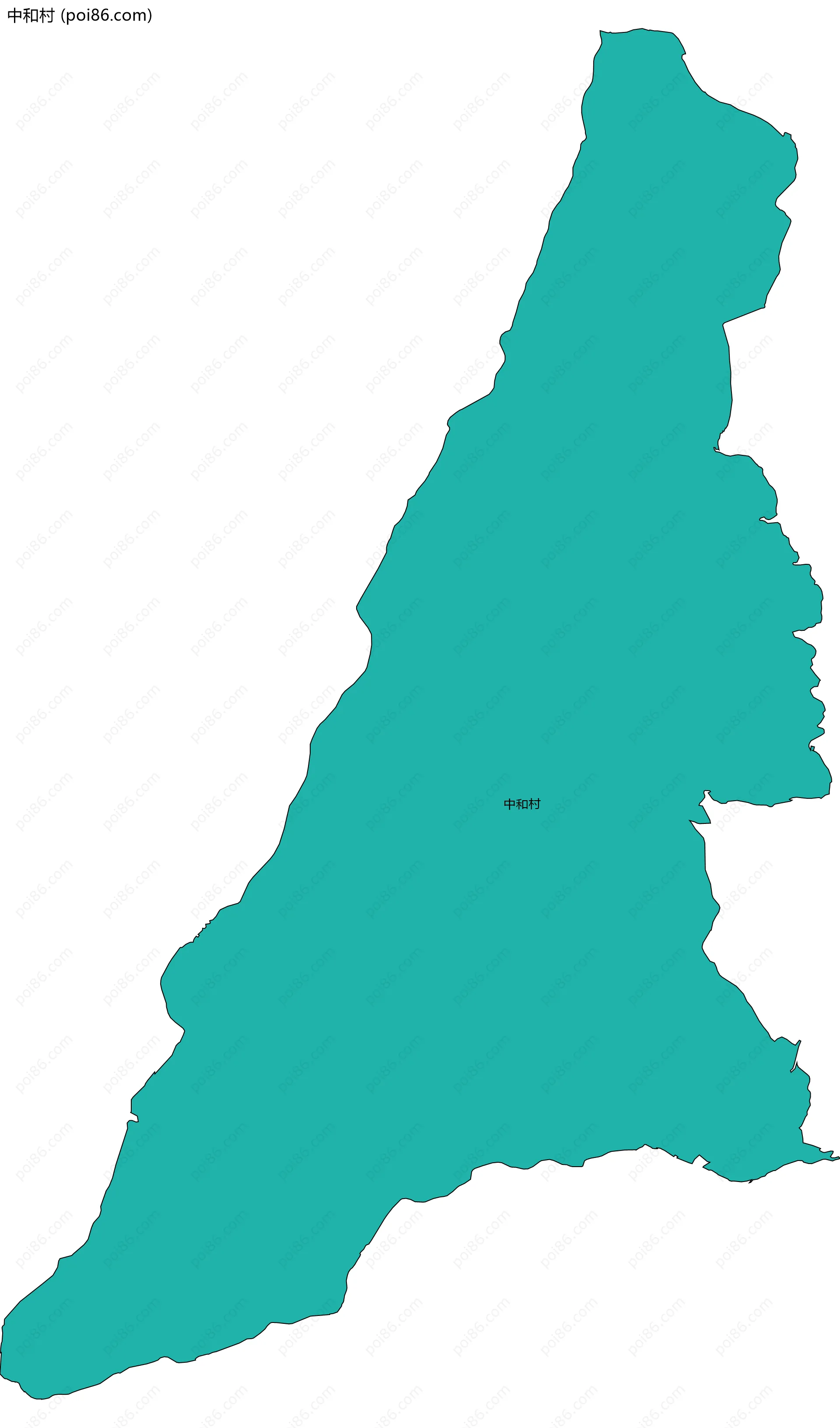 中和村边界地图