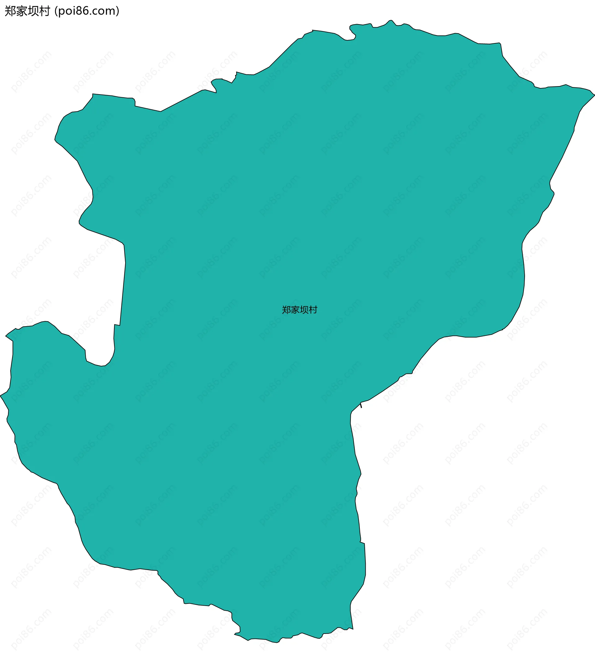 郑家坝村边界地图