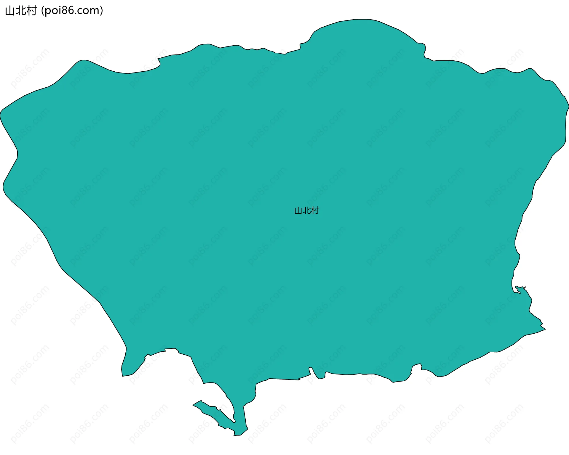 山北村边界地图