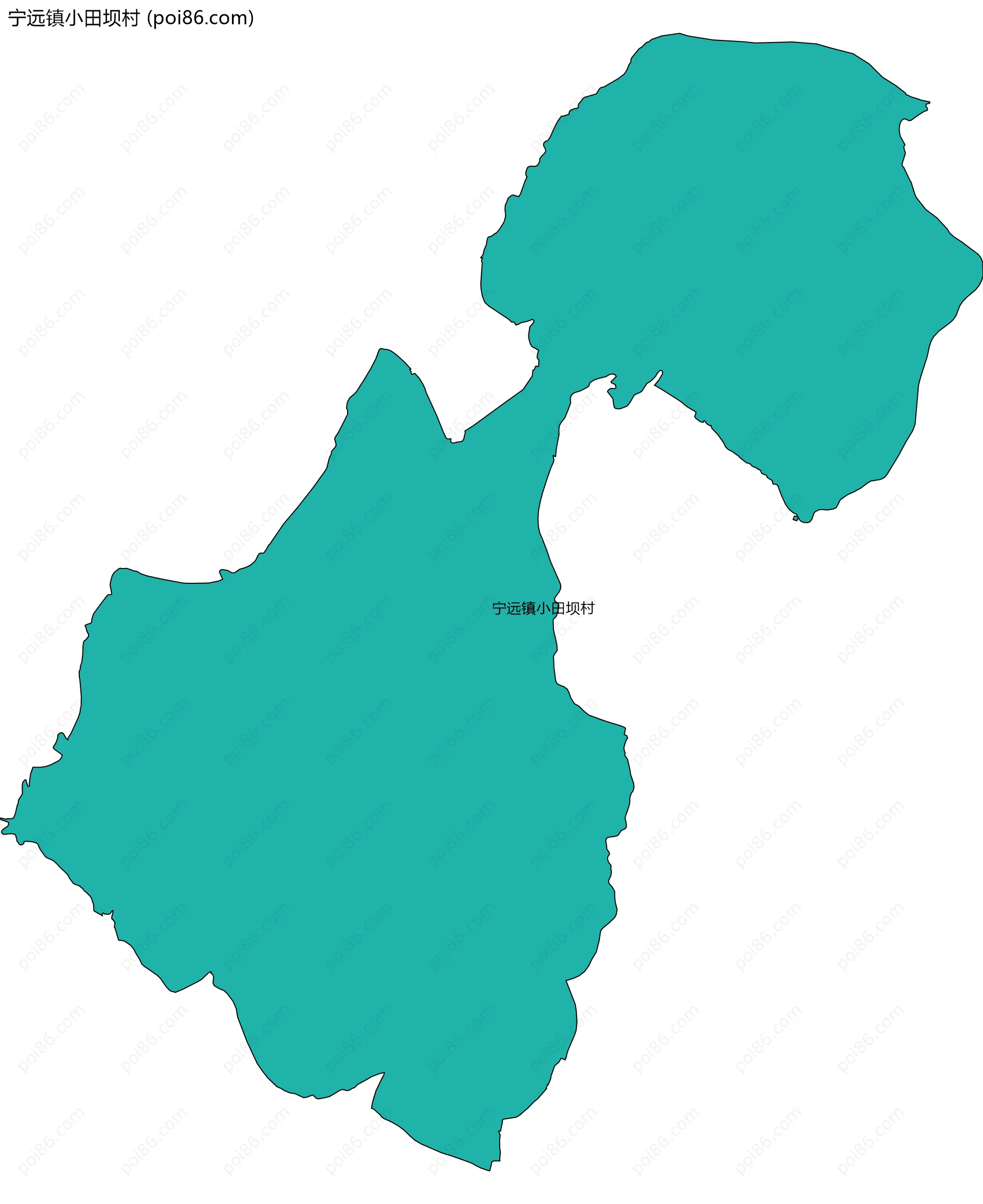 宁远镇小田坝村边界地图