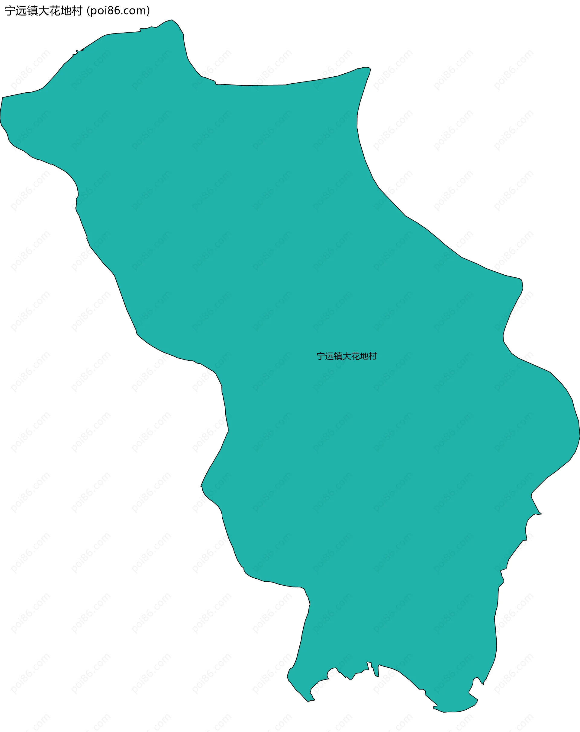 宁远镇大花地村边界地图