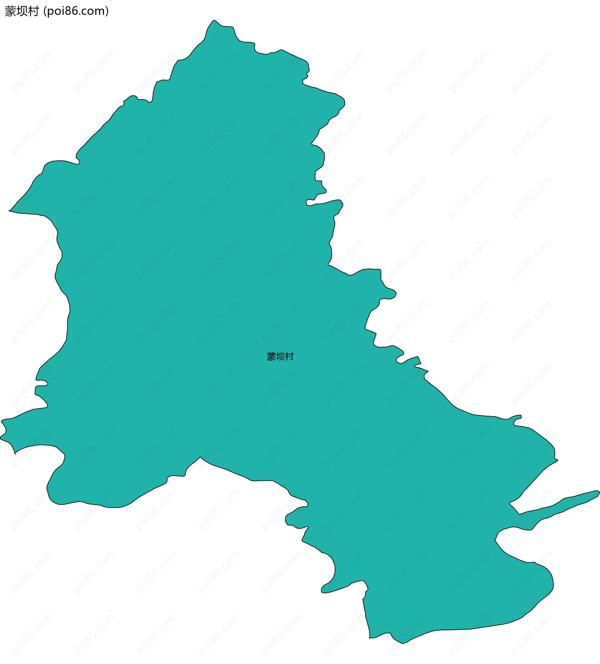 蒙坝村边界地图