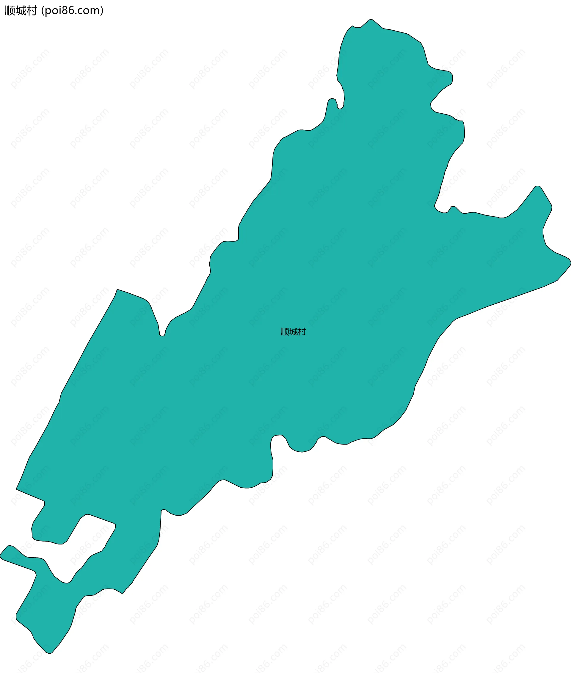 顺城村边界地图