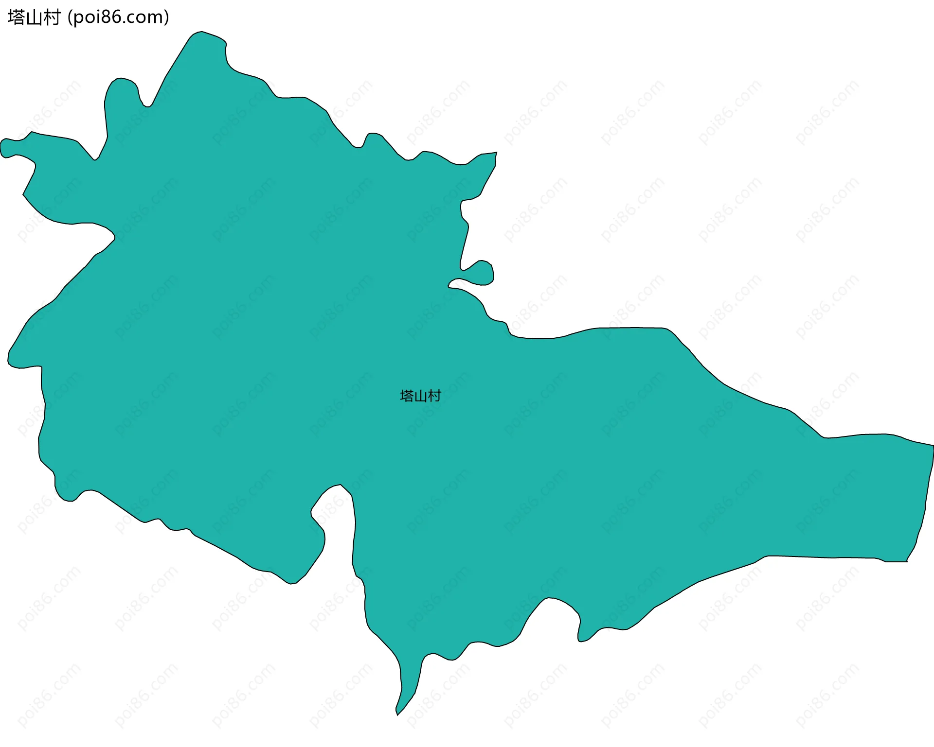 塔山村边界地图