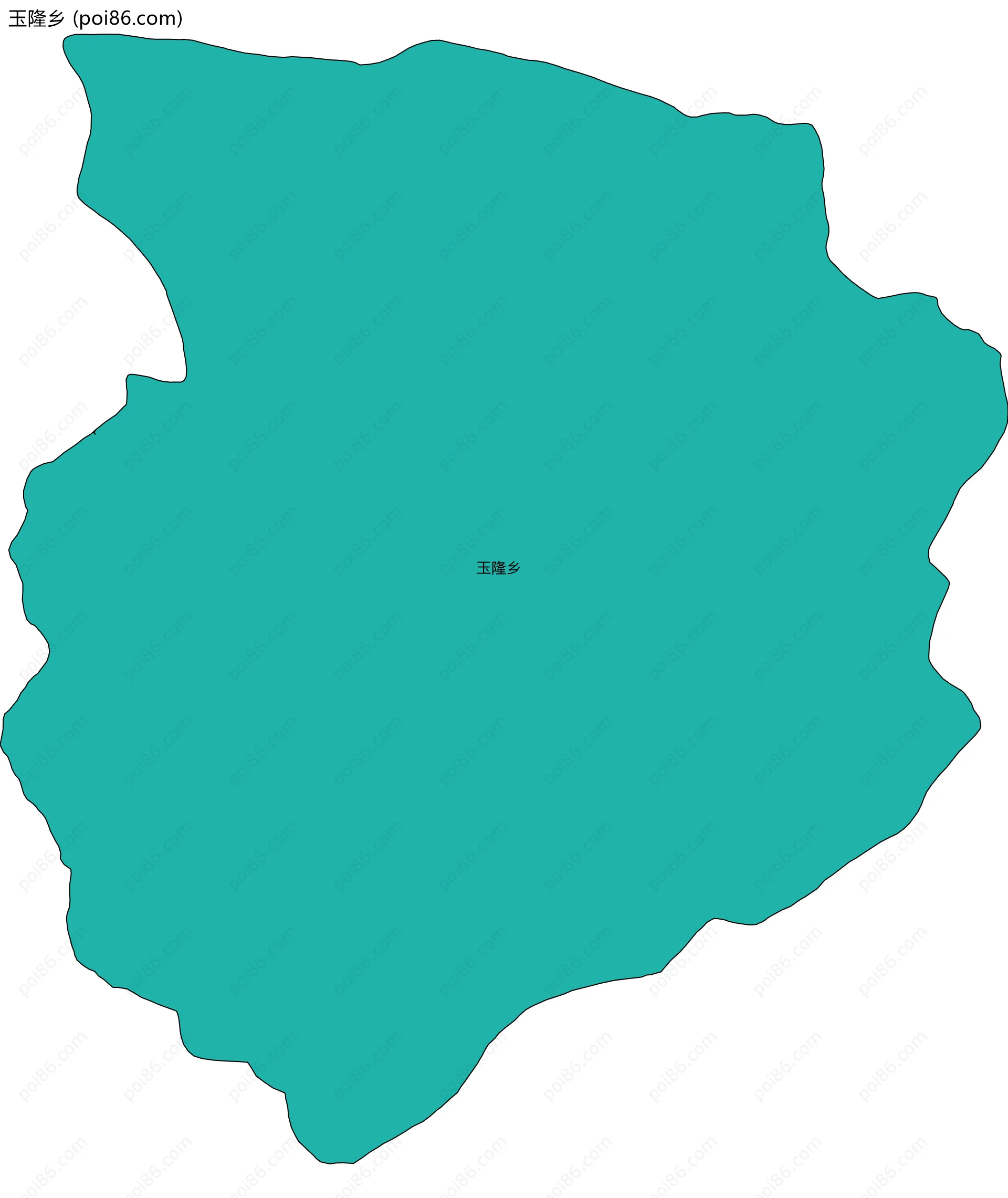 玉隆乡边界地图(五级行政区划)