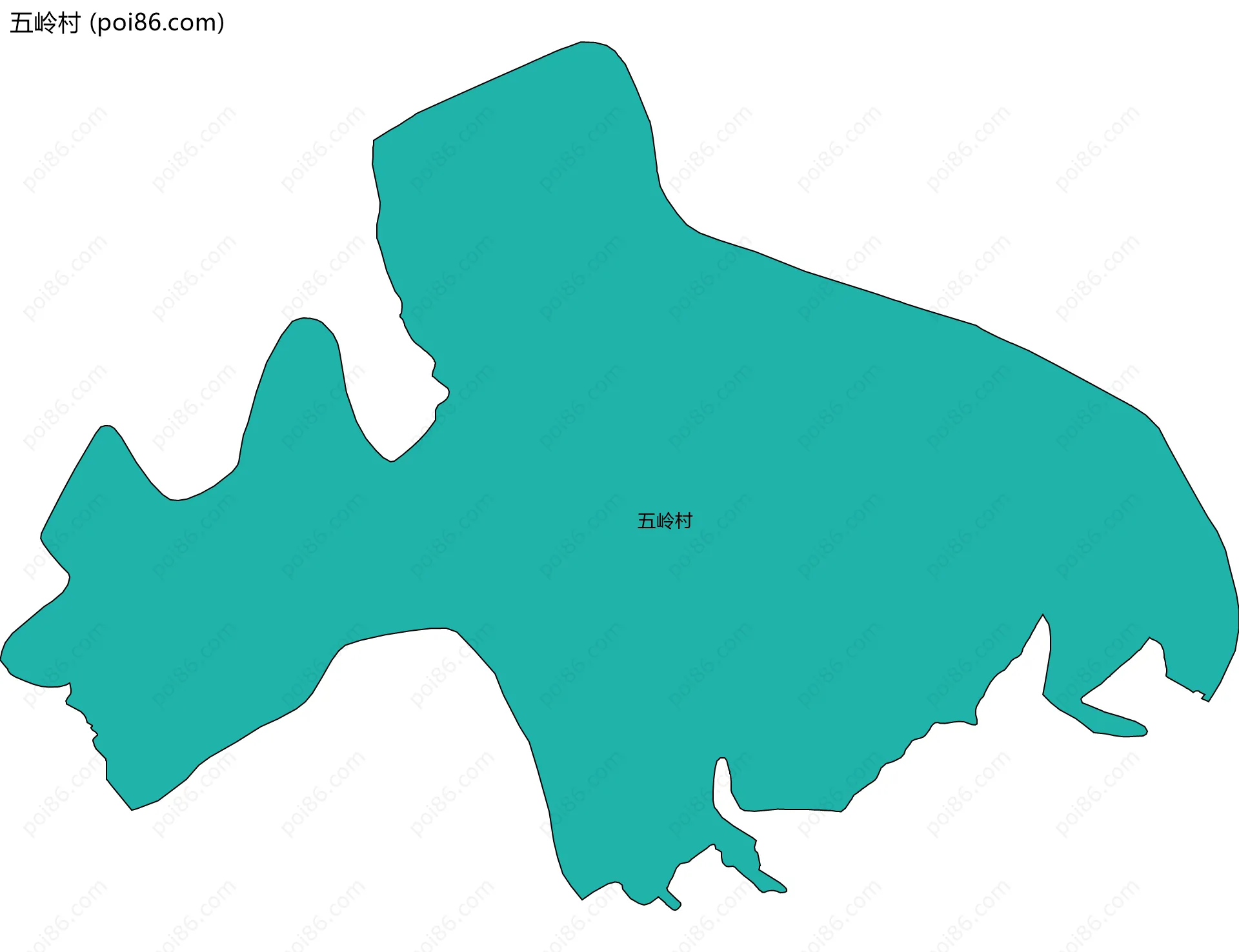 五岭村边界地图
