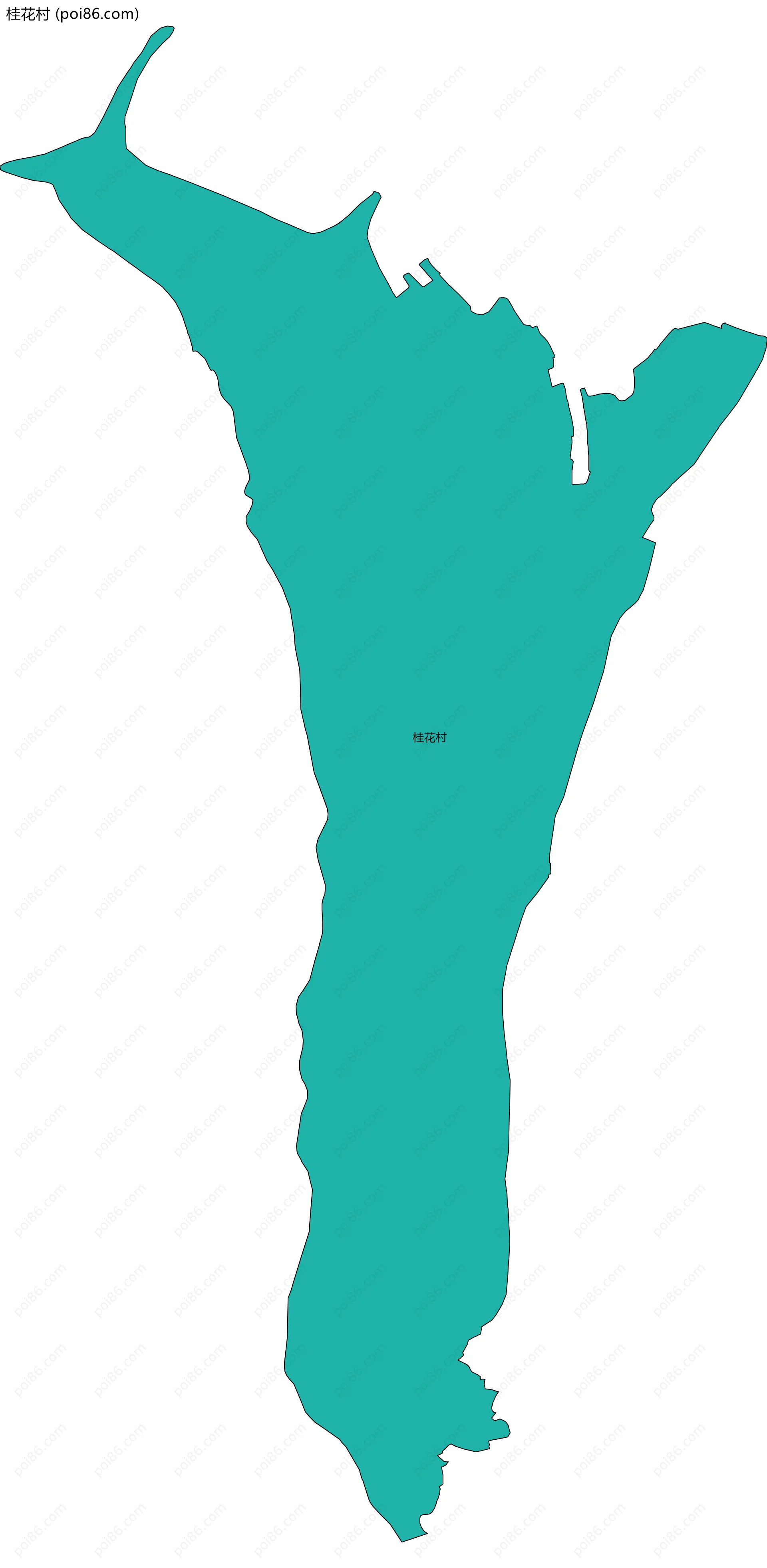 桂花村边界地图