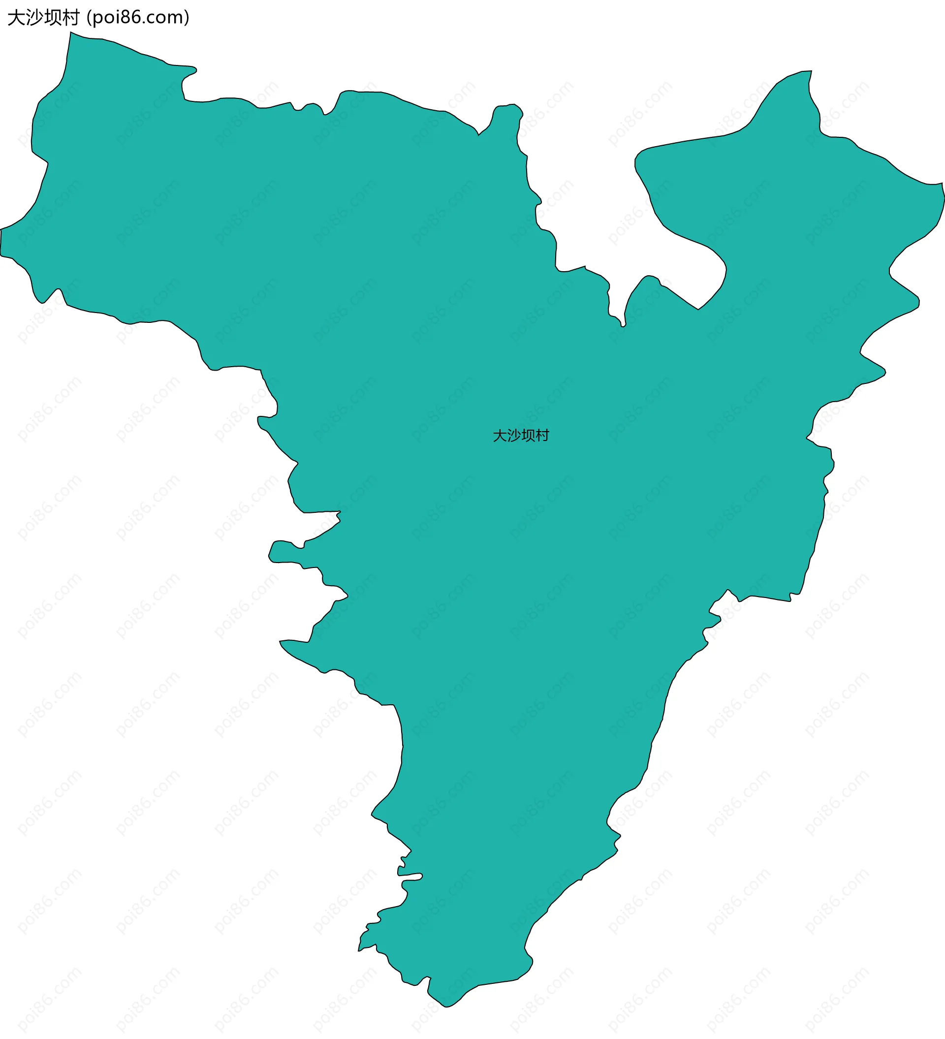 大沙坝村边界地图