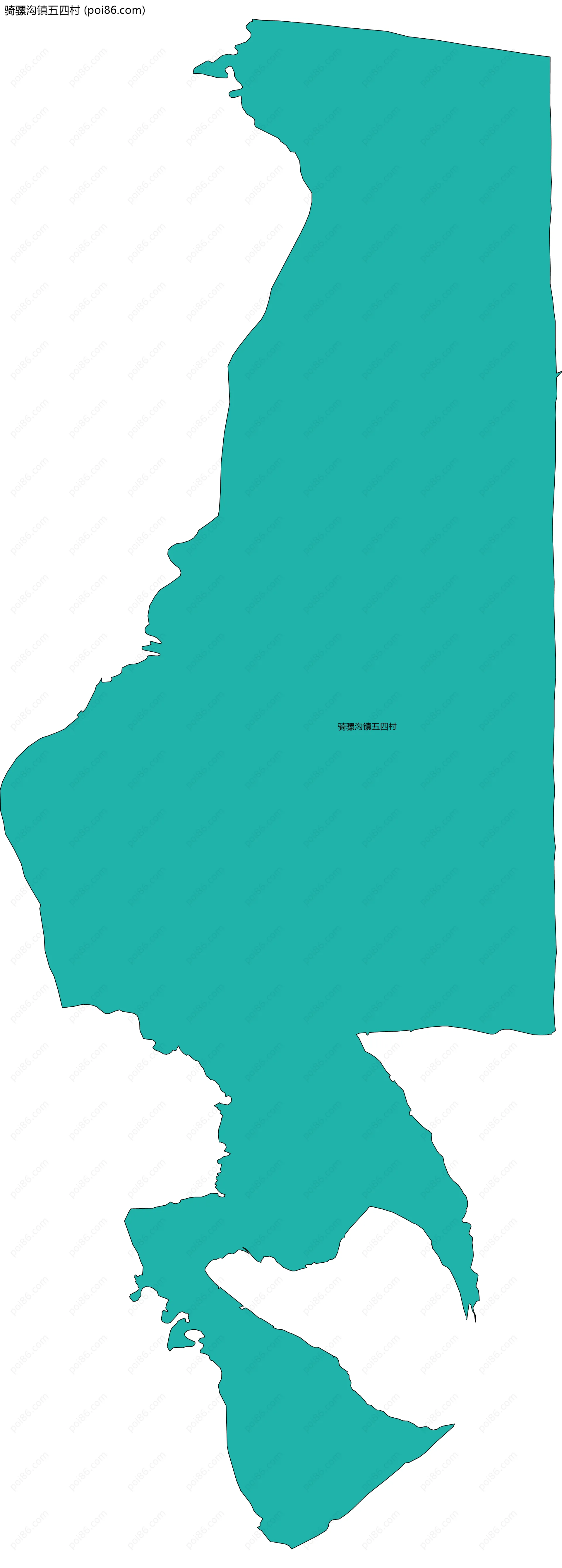 骑骡沟镇五四村边界地图