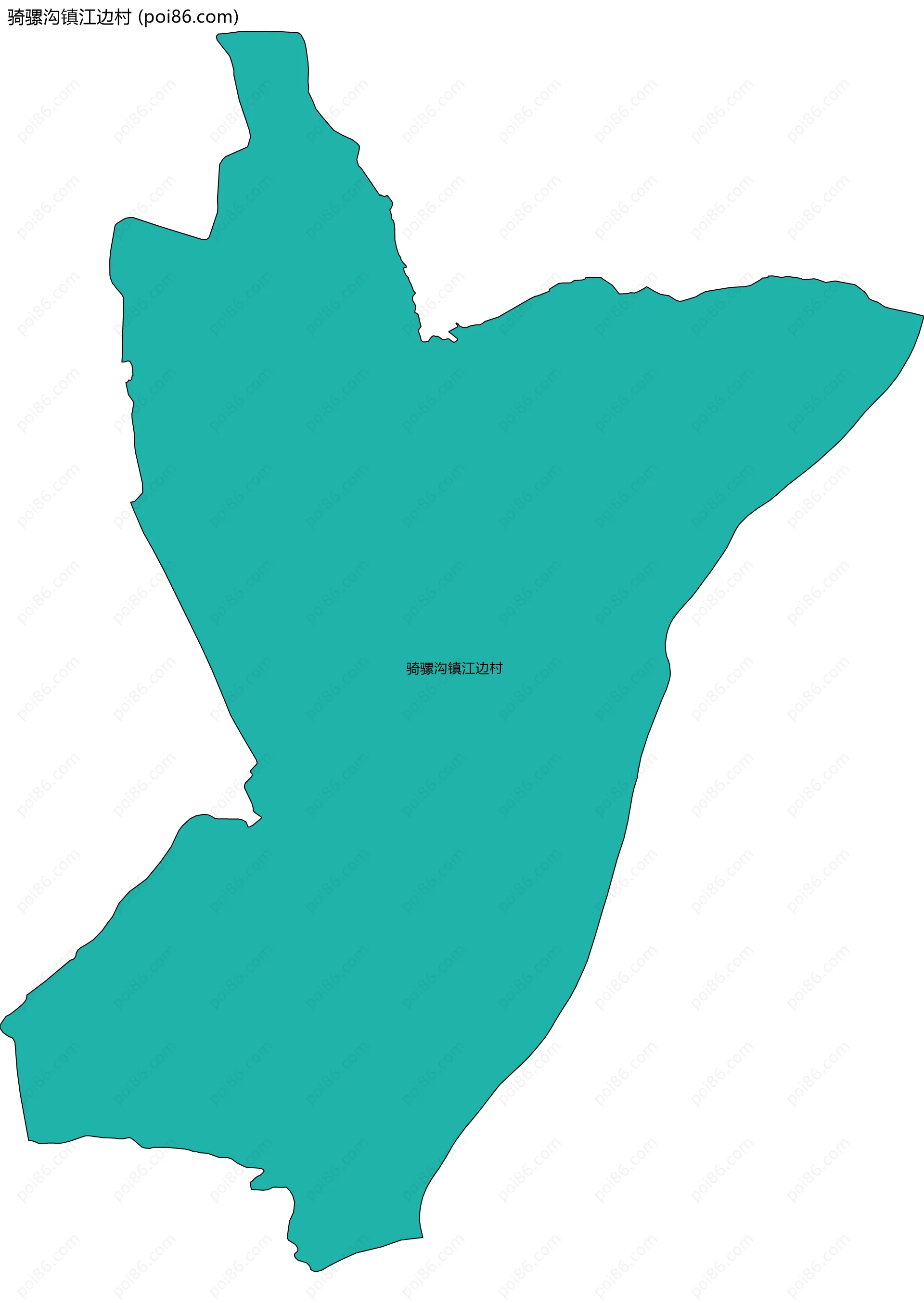 骑骡沟镇江边村边界地图
