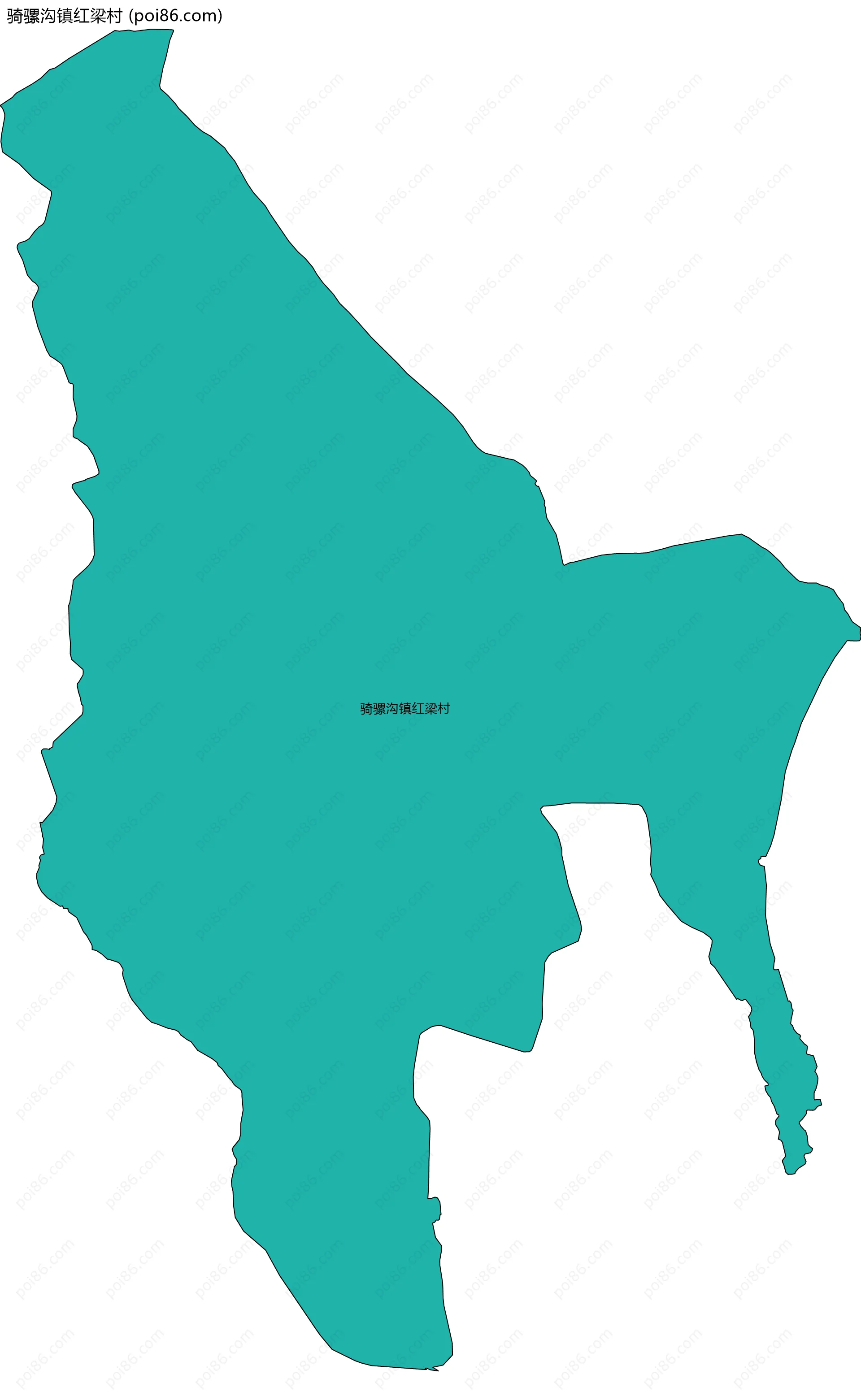 骑骡沟镇红梁村边界地图