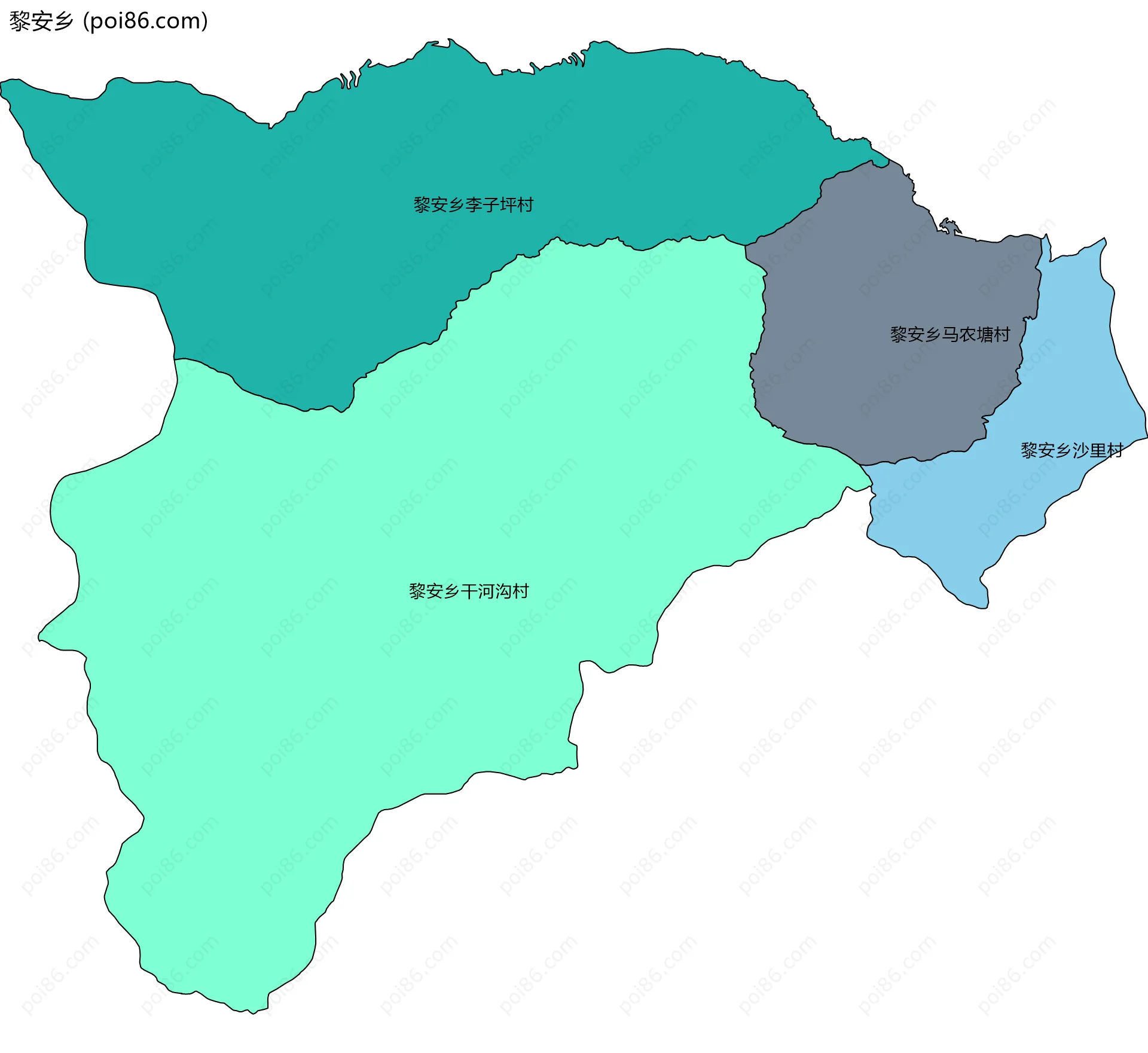 黎安乡边界地图(五级行政区划)