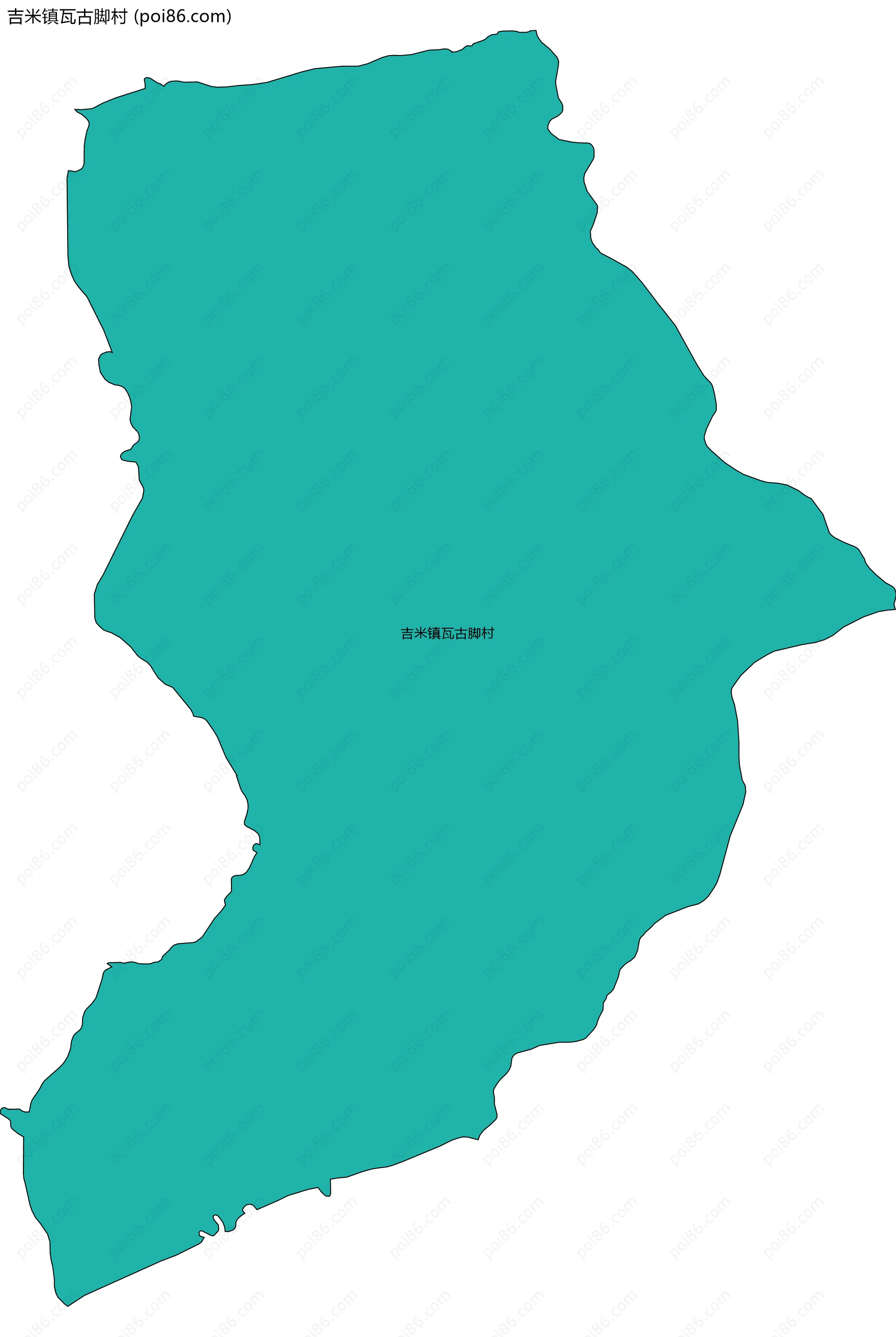 吉米镇瓦古脚村边界地图
