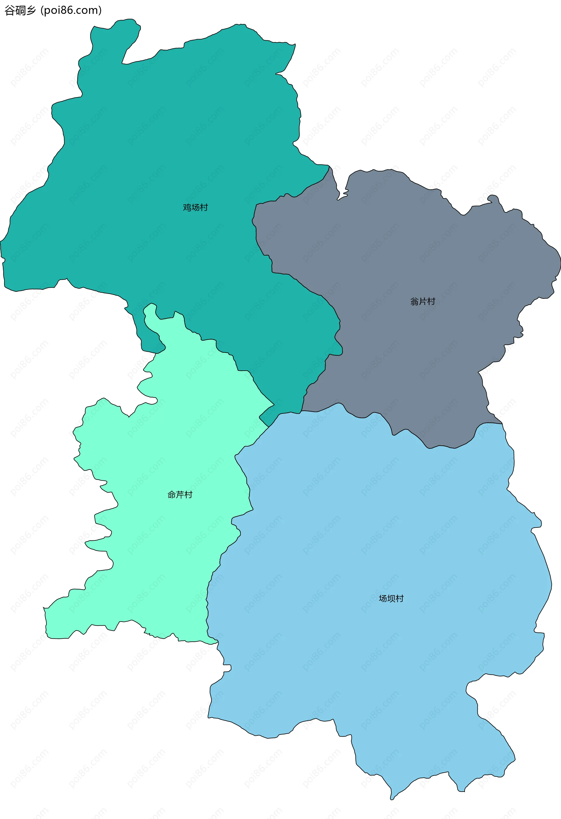 谷硐乡边界地图(五级行政区划)