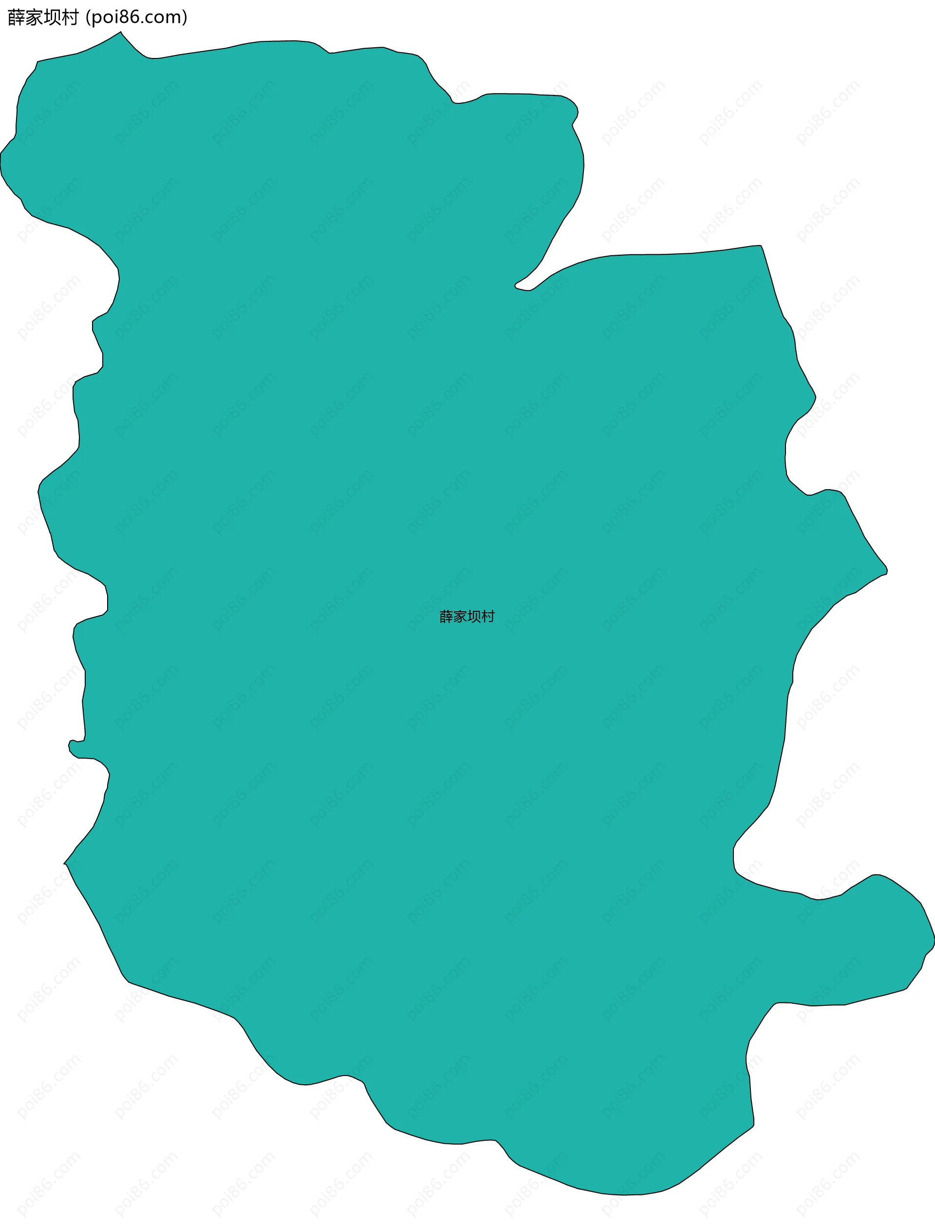 薛家坝村边界地图