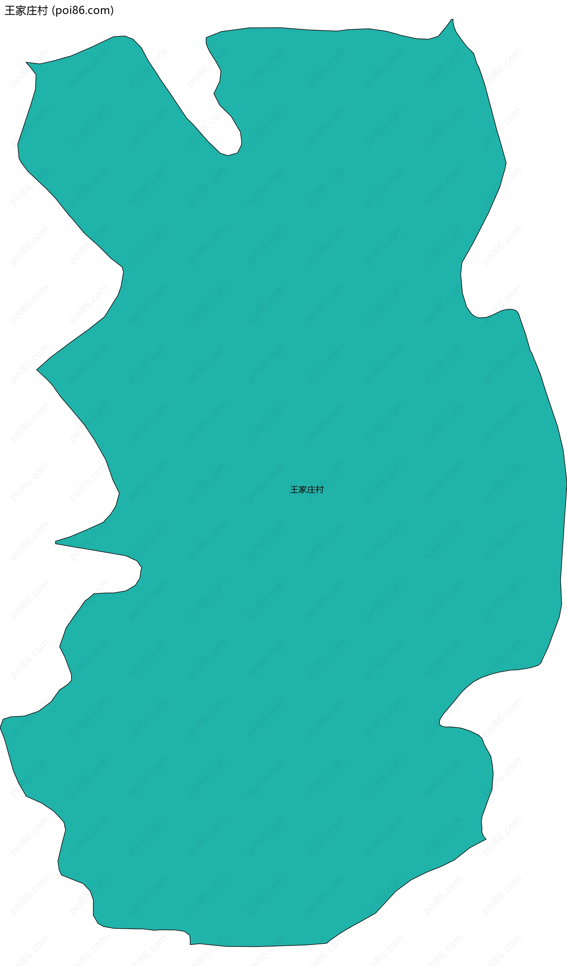 王家庄村边界地图