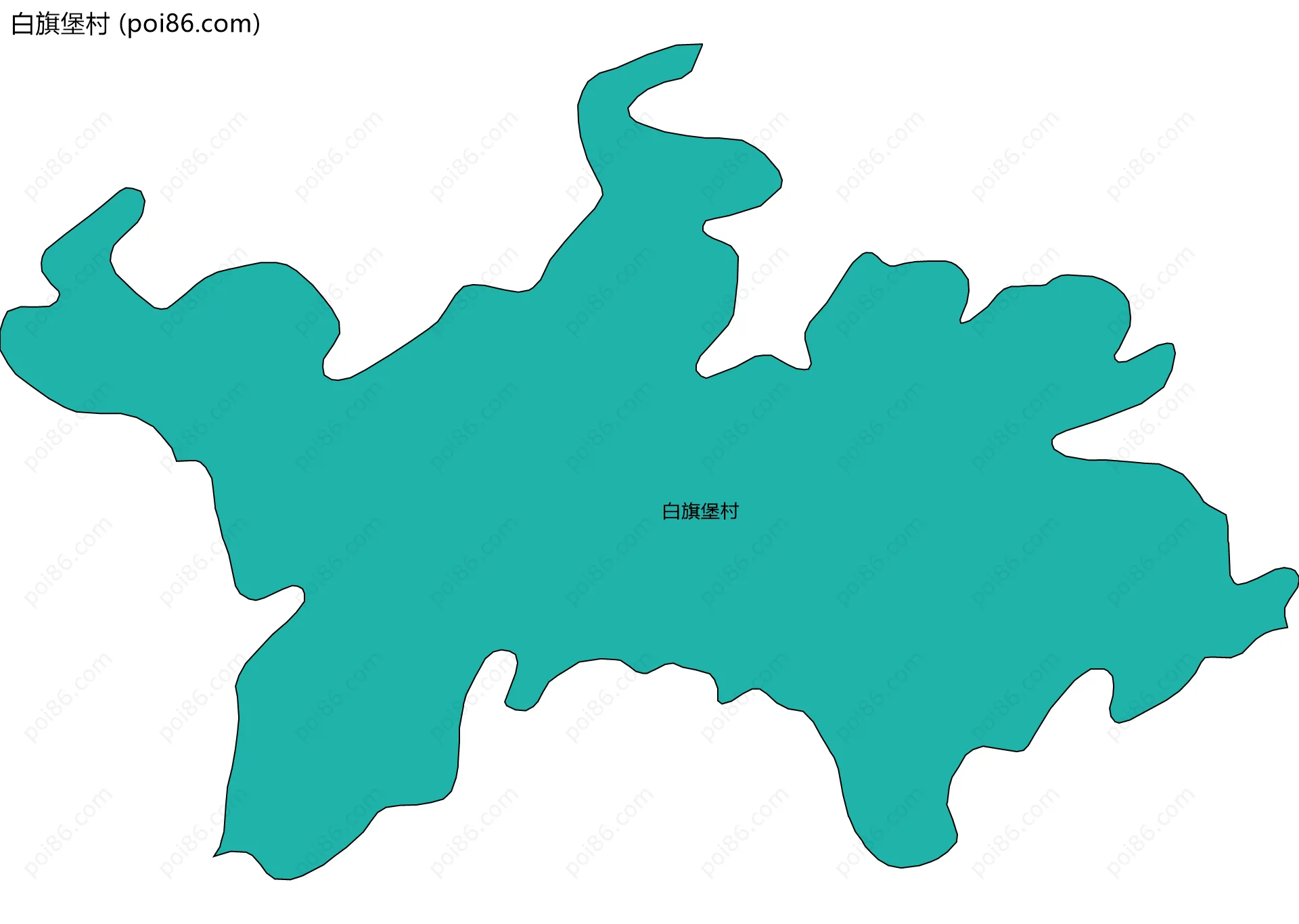 白旗堡村边界地图