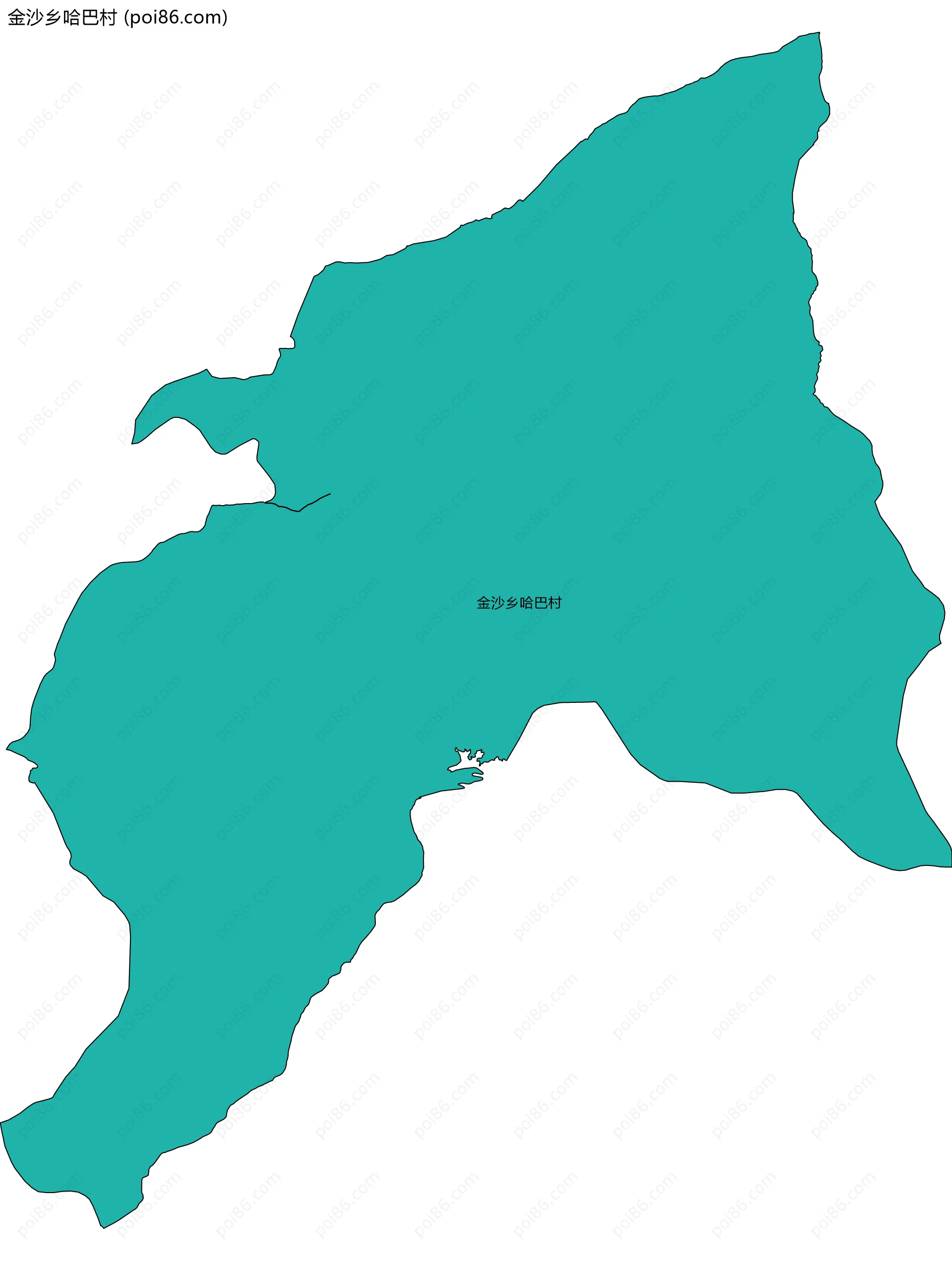 金沙乡哈巴村边界地图