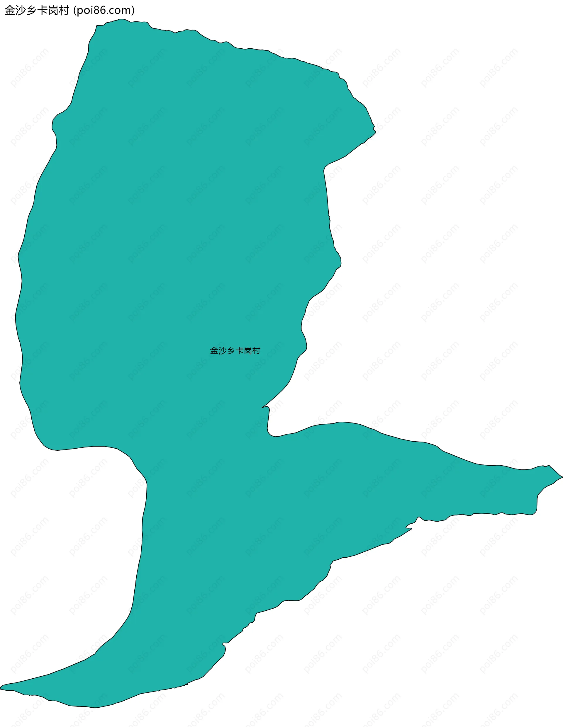 金沙乡卡岗村边界地图