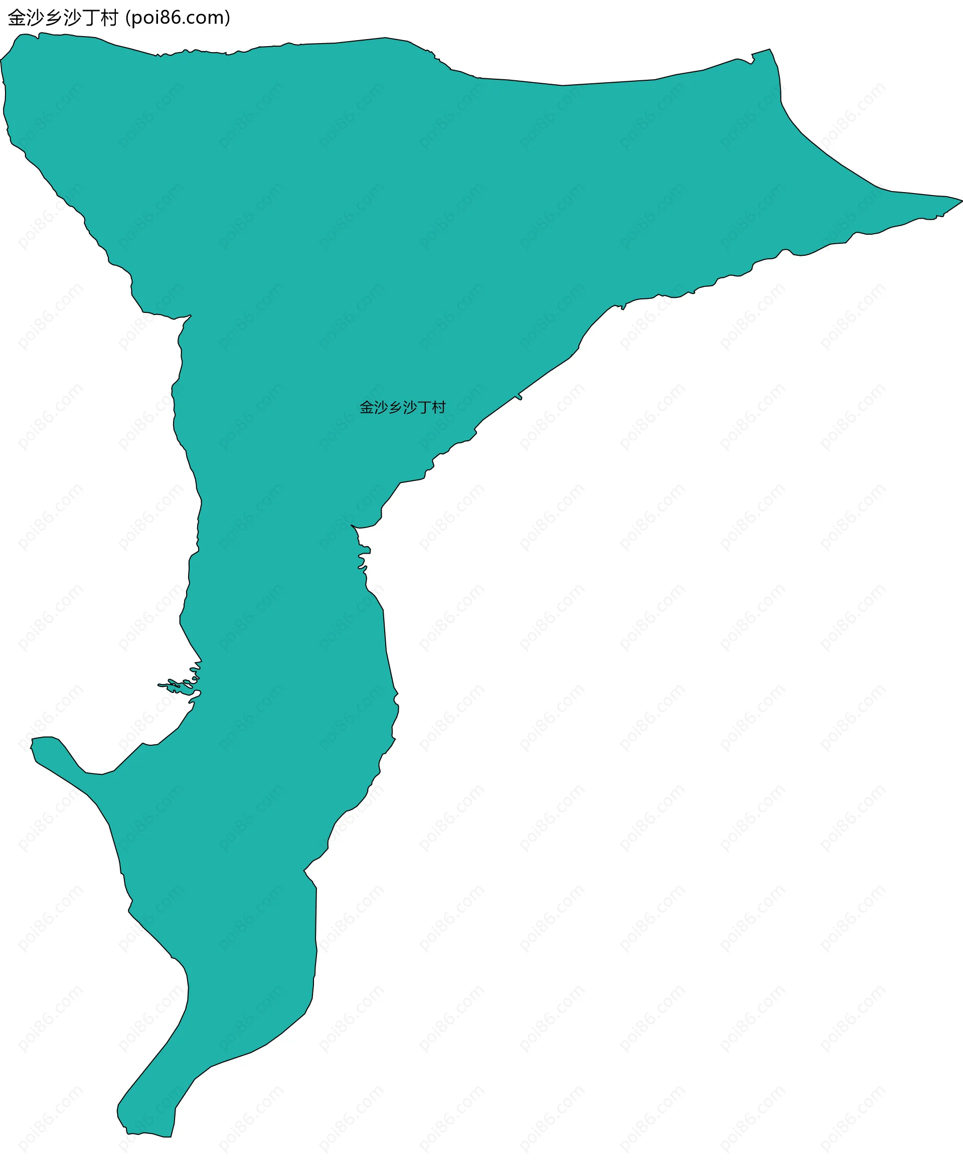 金沙乡沙丁村边界地图
