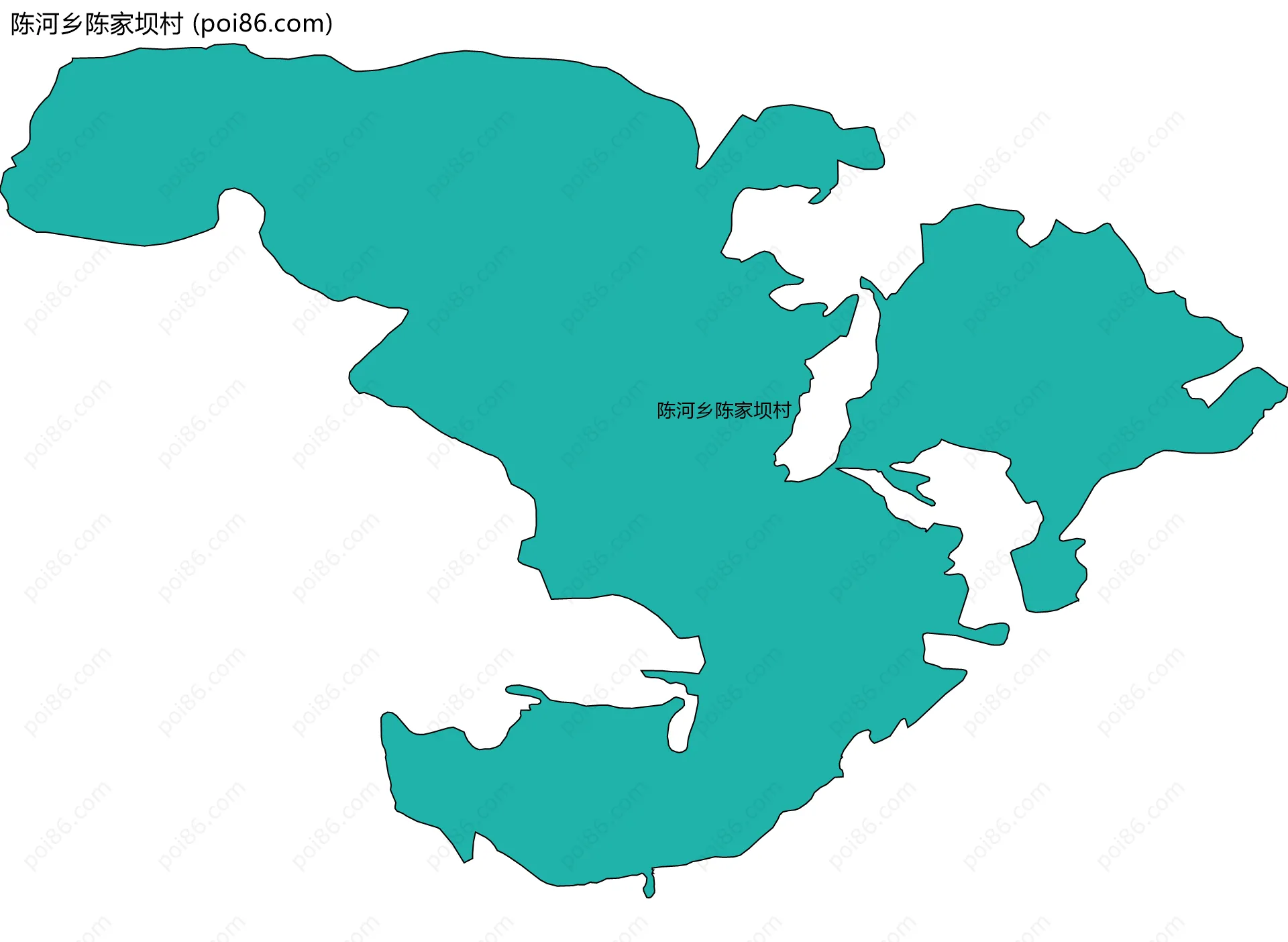 陈河乡陈家坝村边界地图