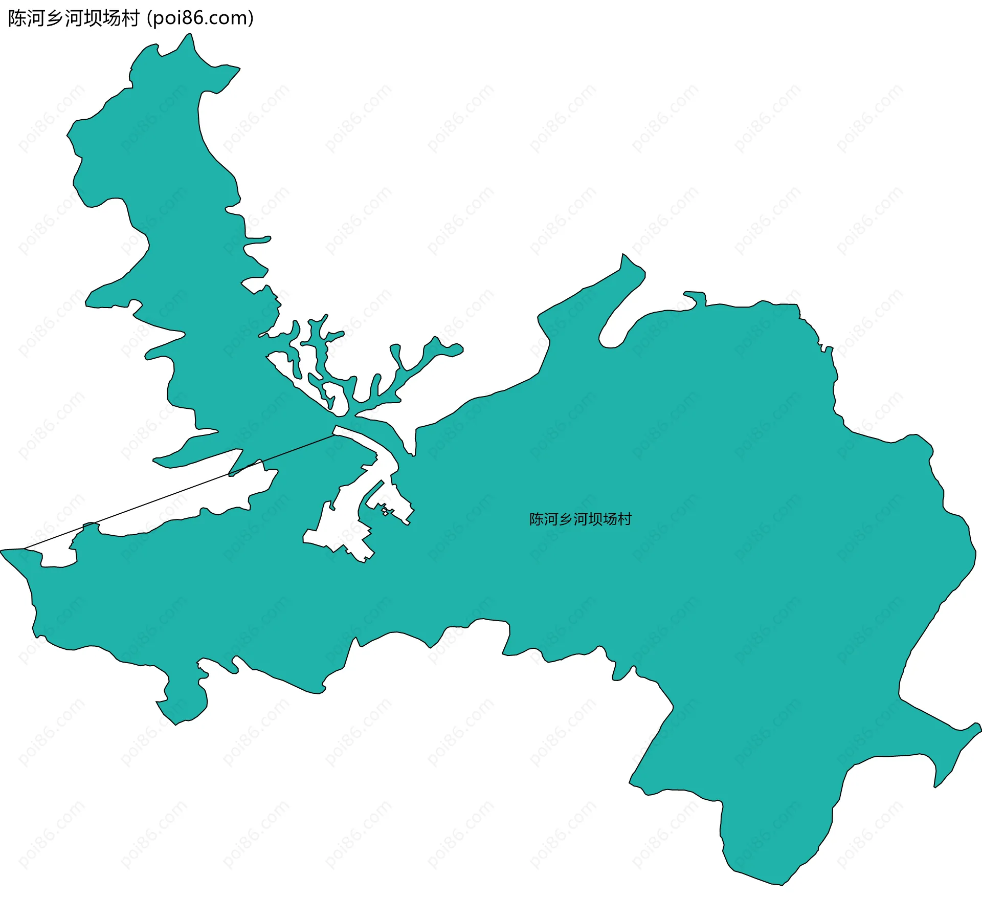 陈河乡河坝场村边界地图