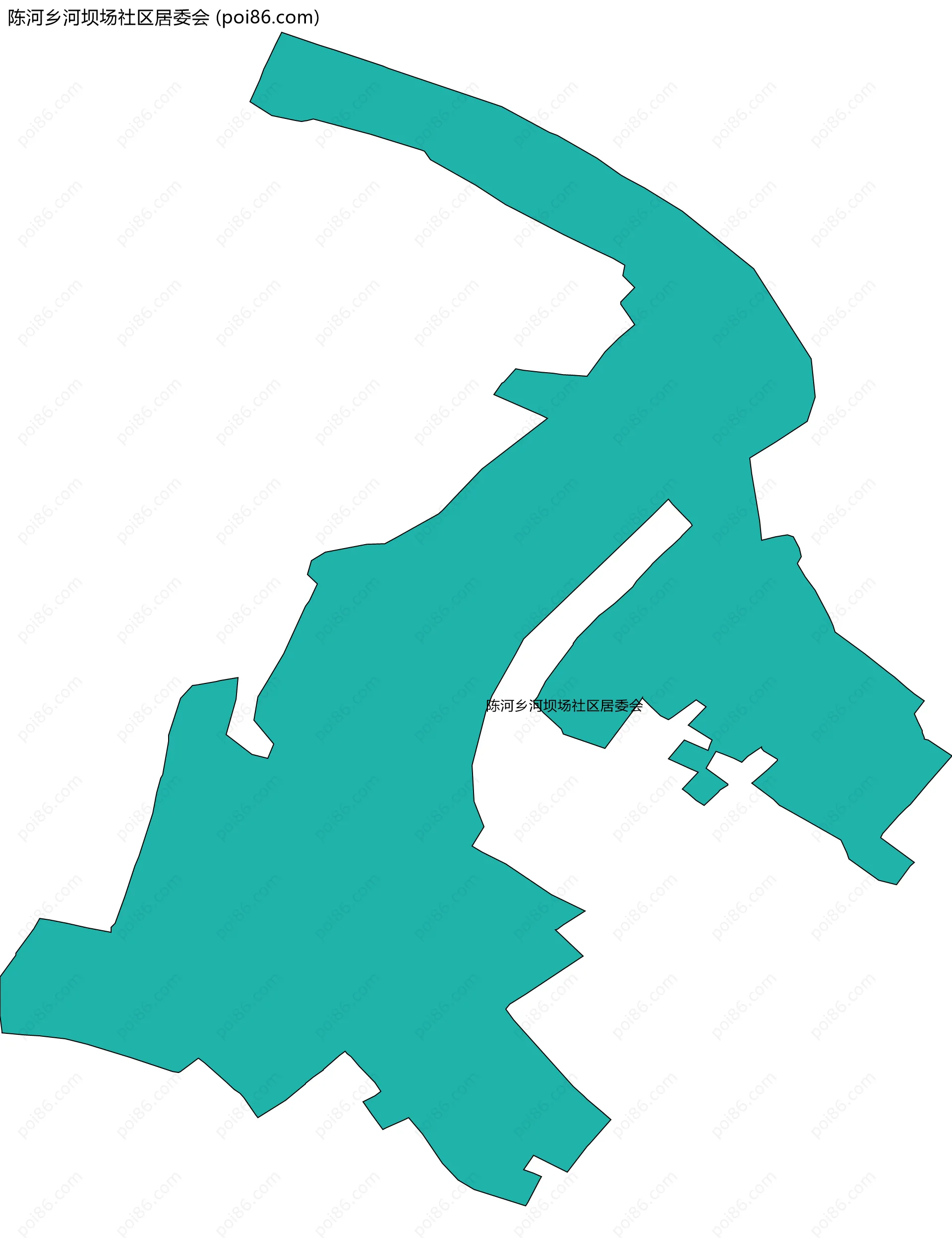 陈河乡河坝场社区居委会边界地图