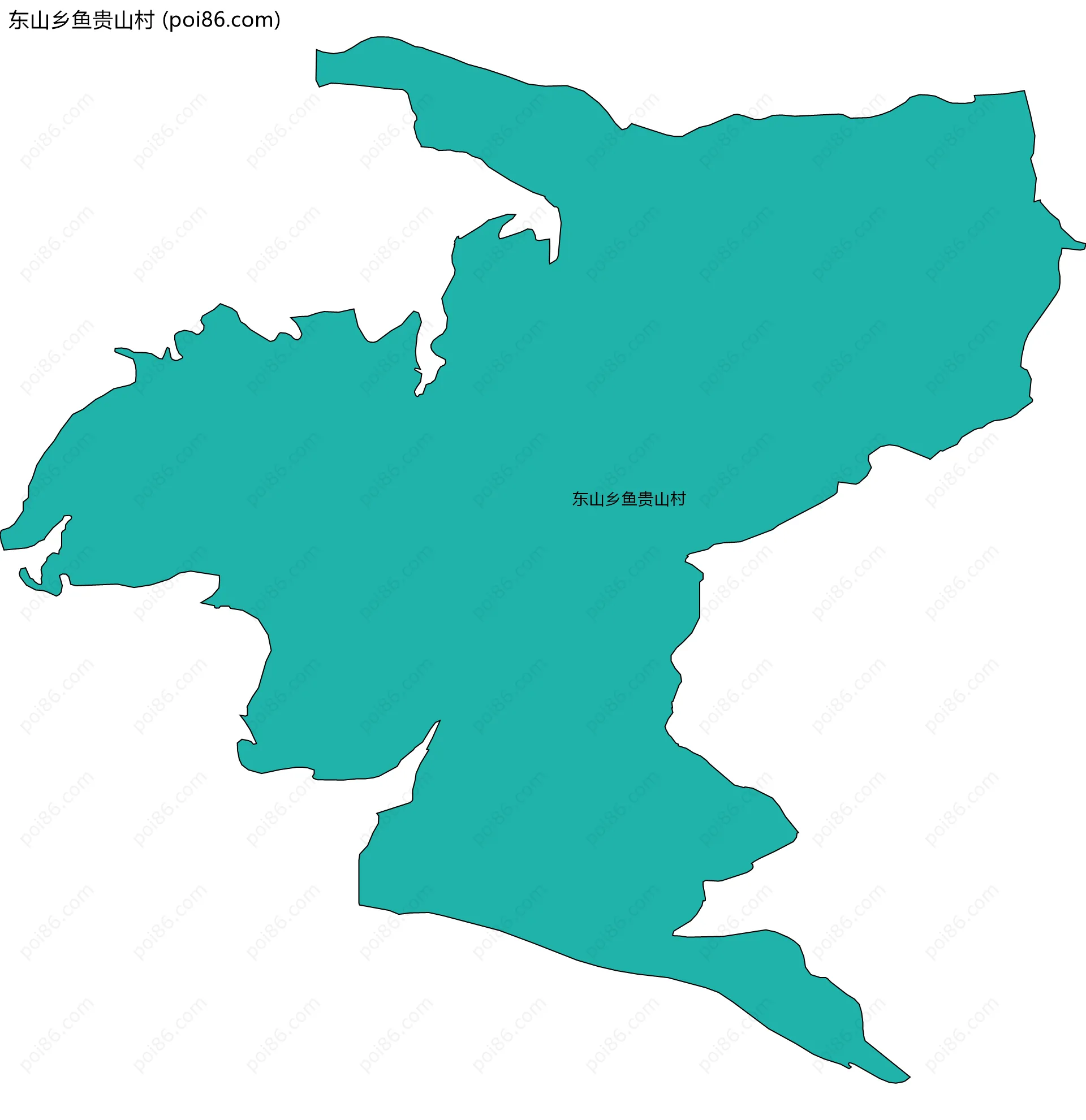 东山乡鱼贵山村边界地图