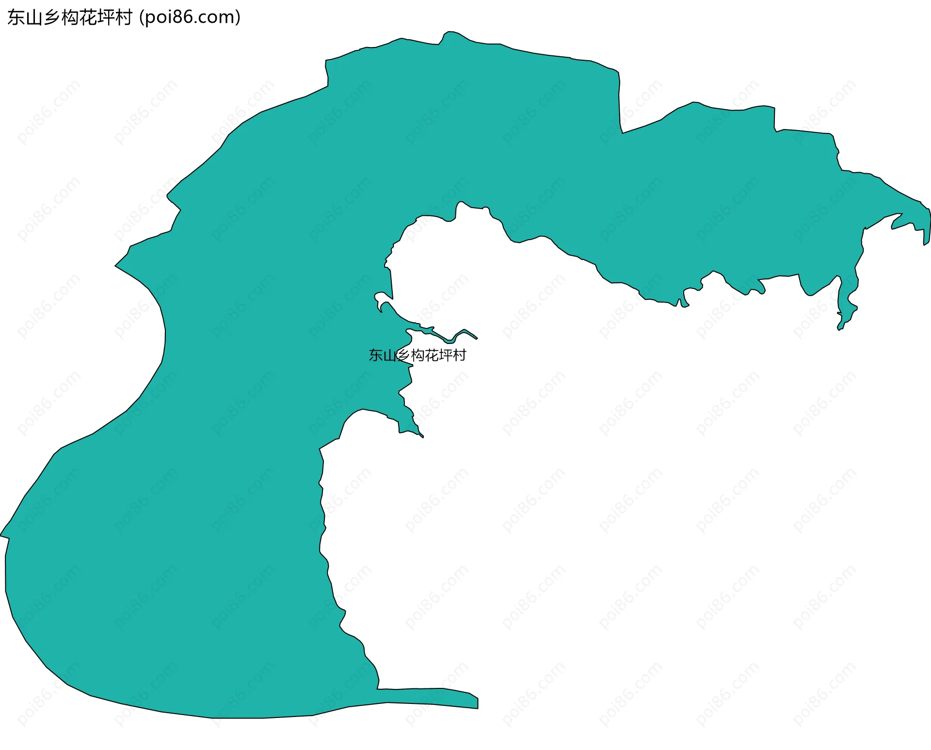 东山乡构花坪村边界地图