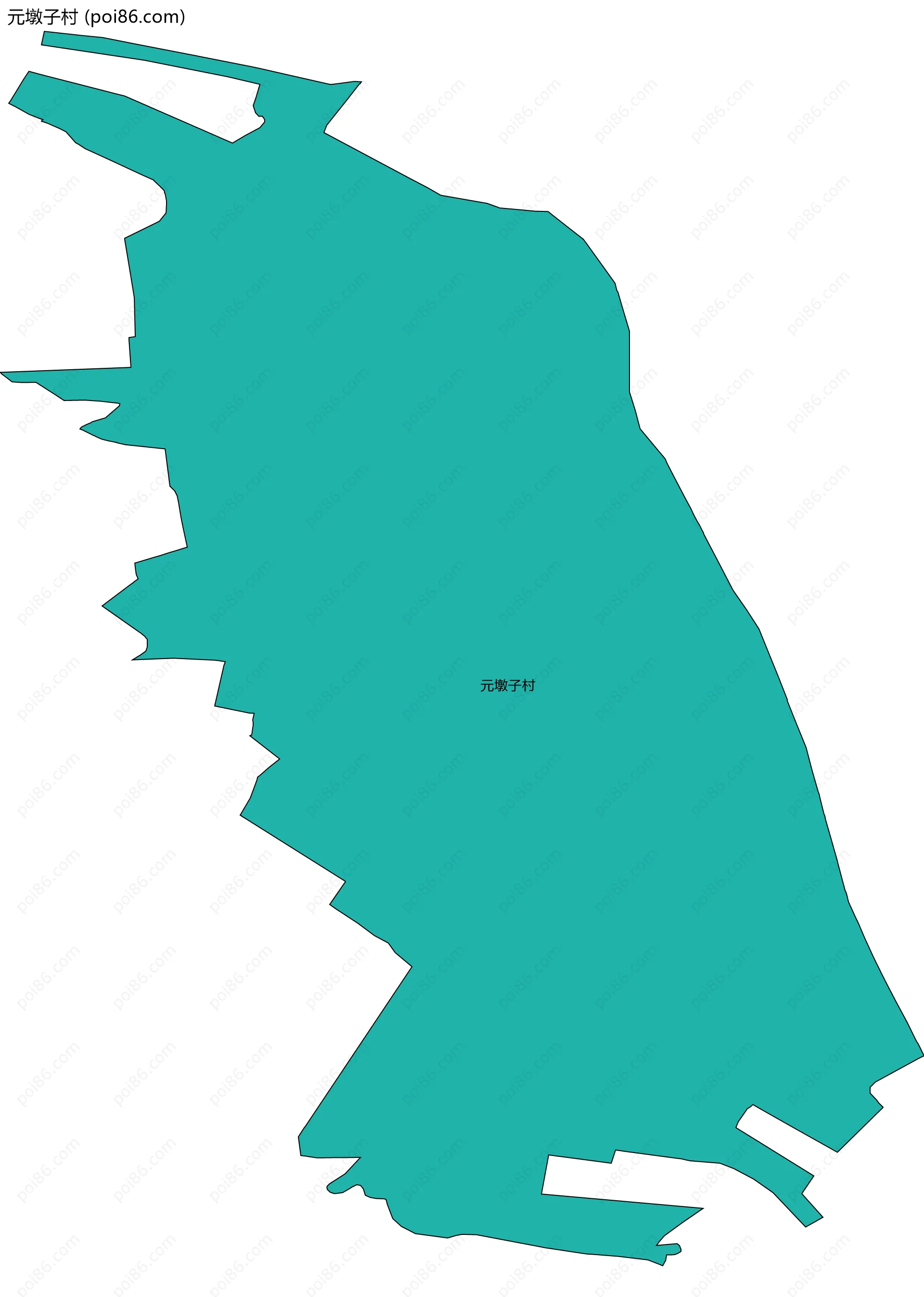 元墩子村边界地图