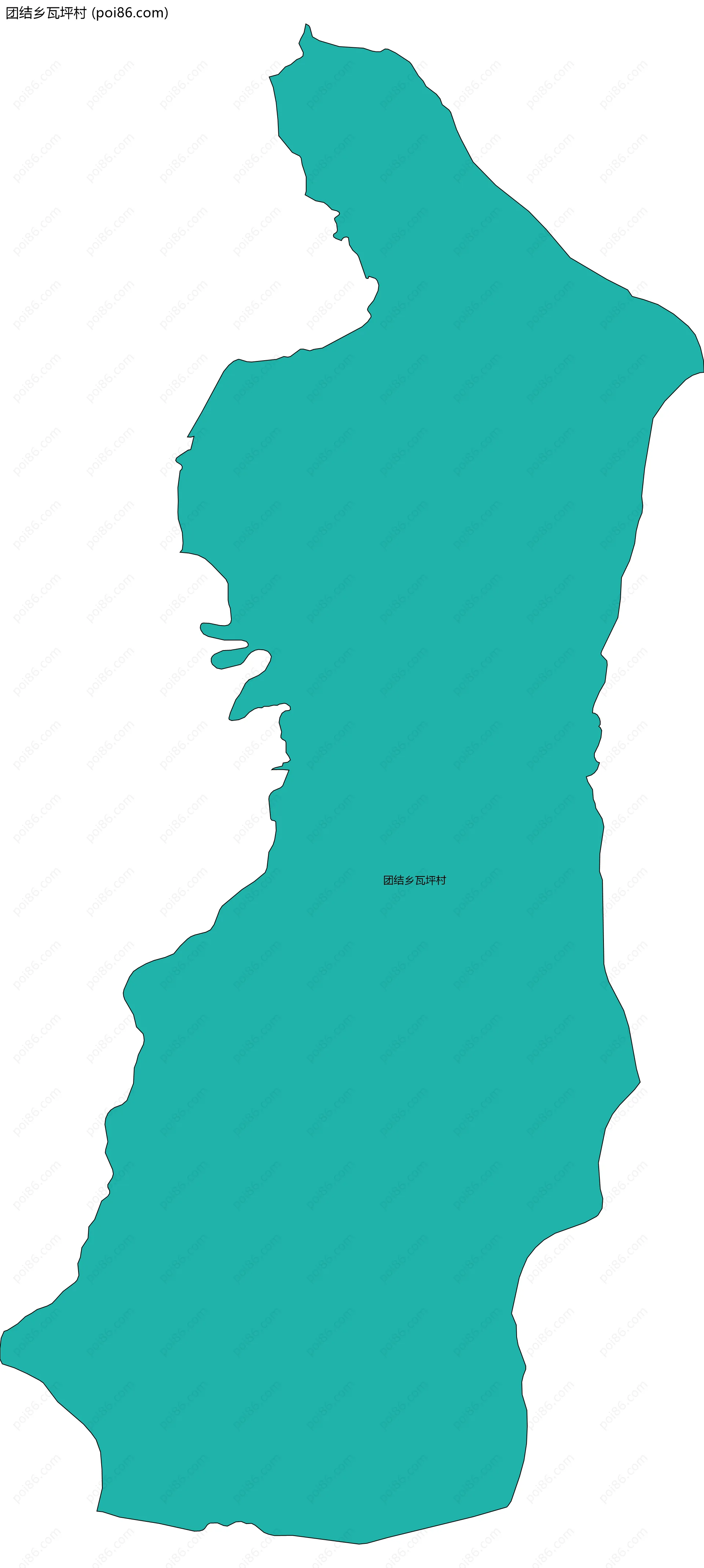 团结乡瓦坪村边界地图