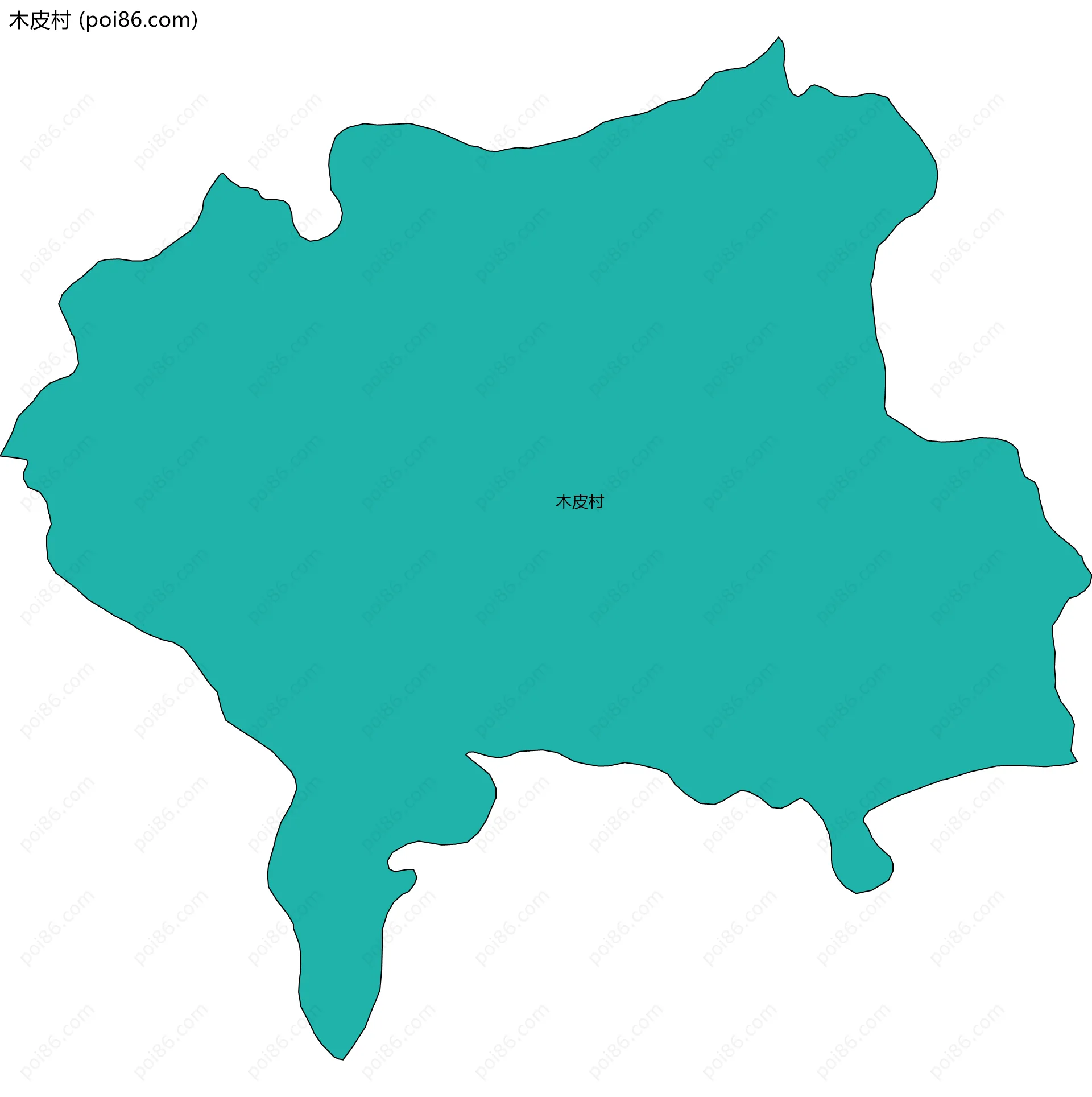 木皮村边界地图