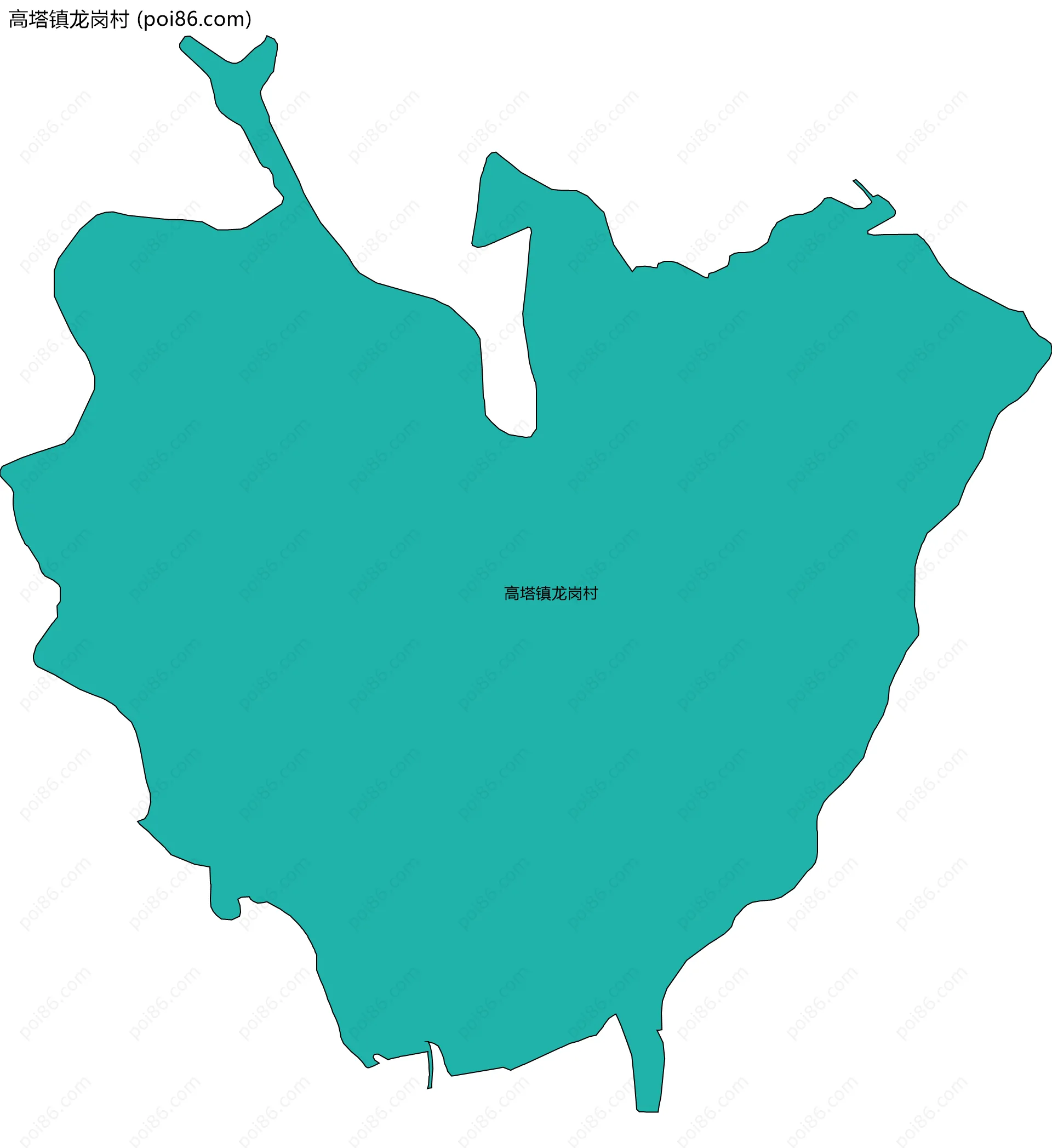 高塔镇龙岗村边界地图