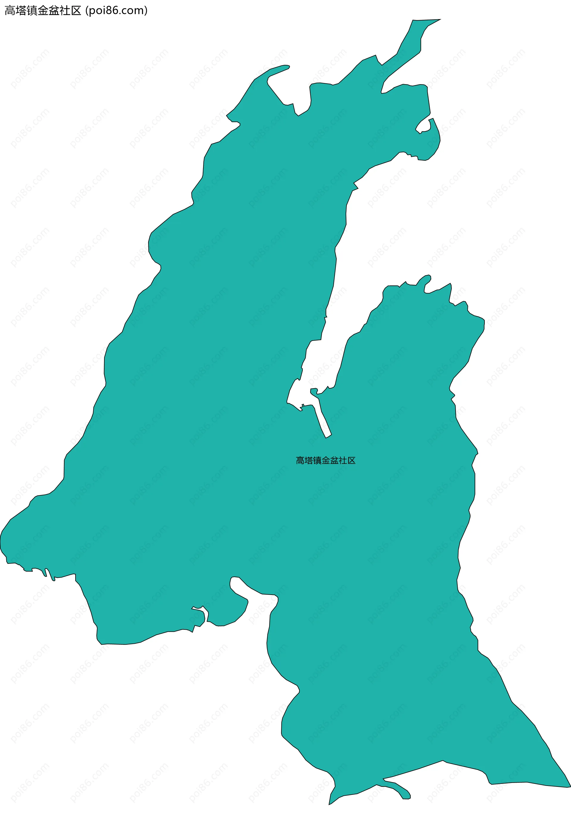 高塔镇金盆社区边界地图