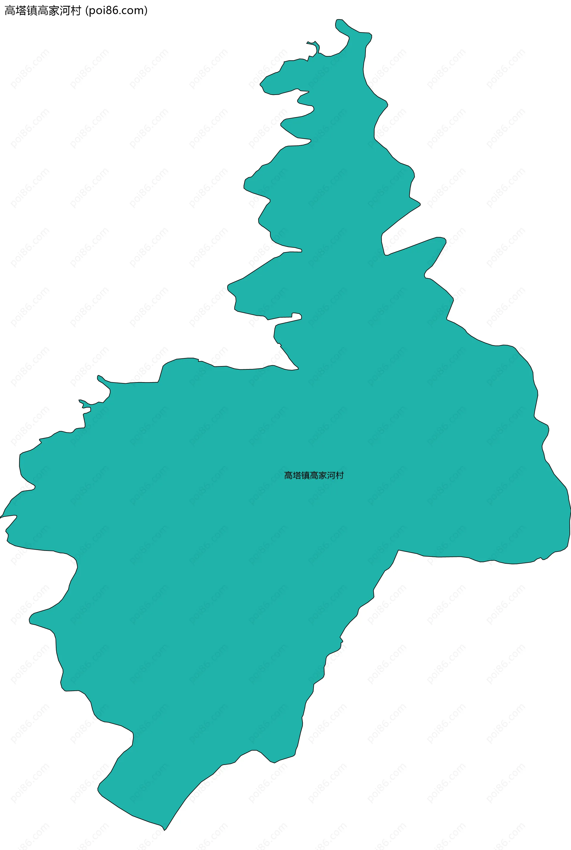 高塔镇高家河村边界地图