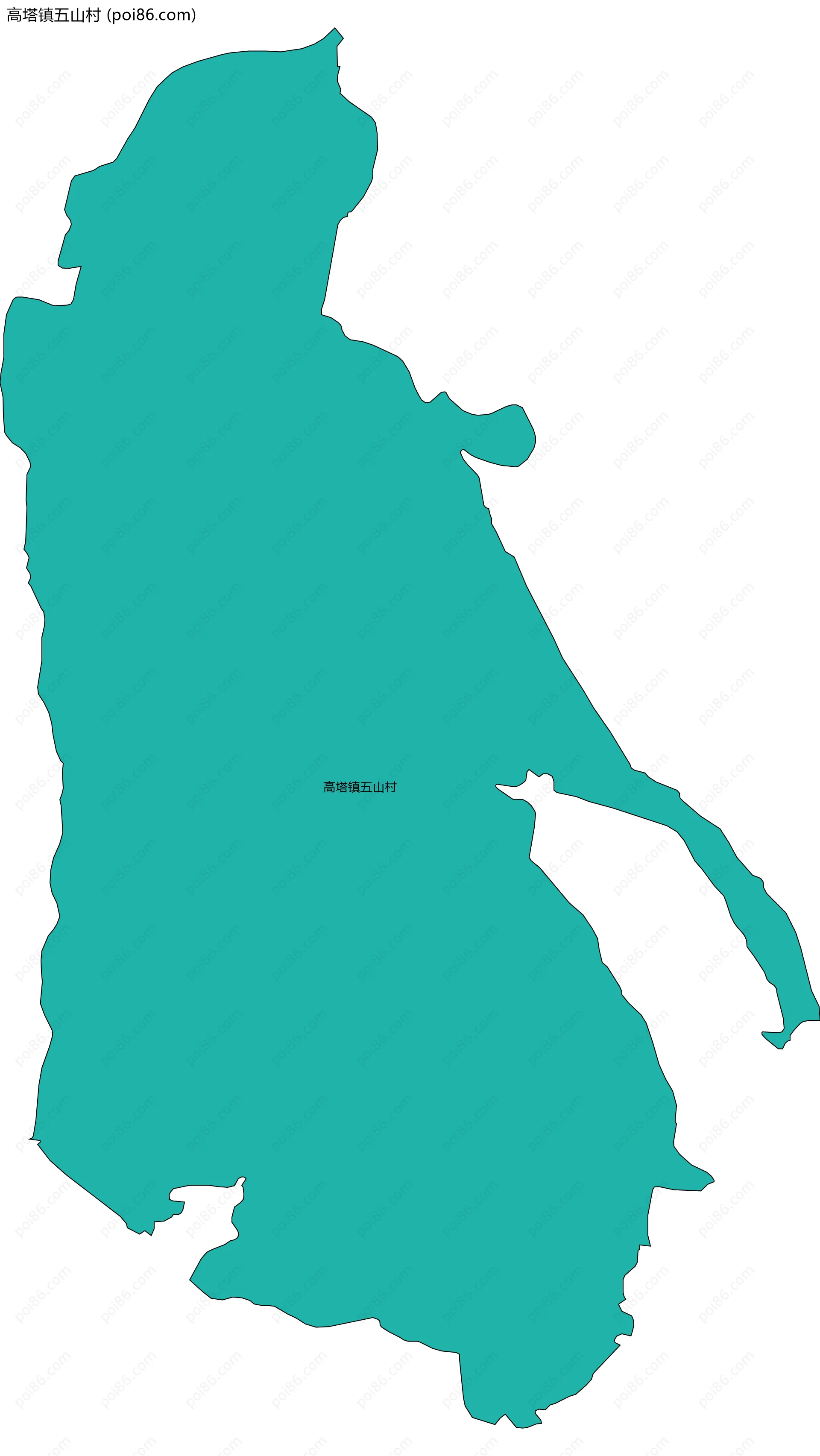 高塔镇五山村边界地图