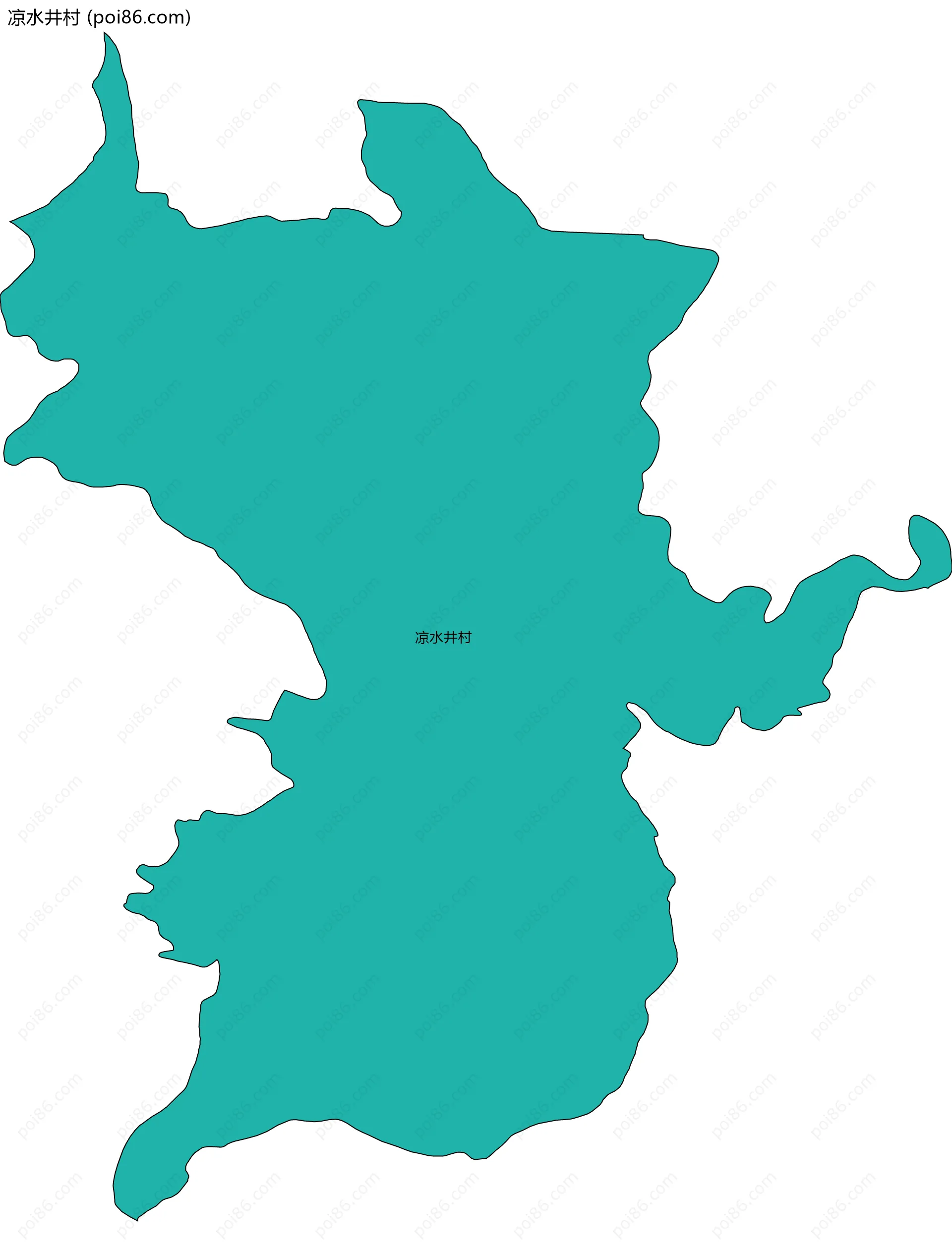 凉水井村边界地图