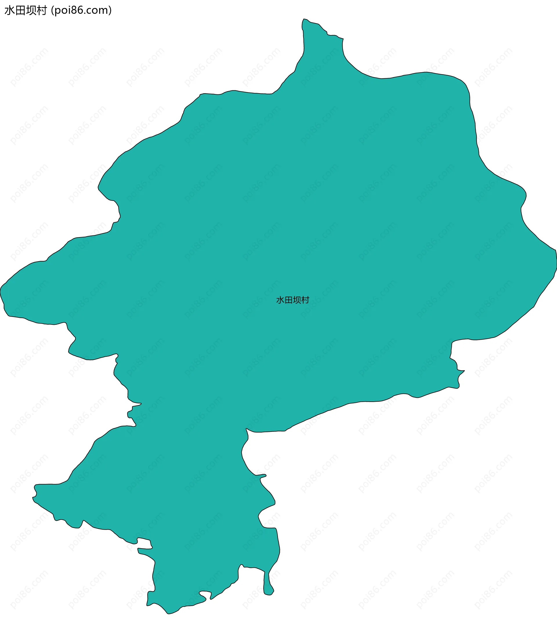 水田坝村边界地图