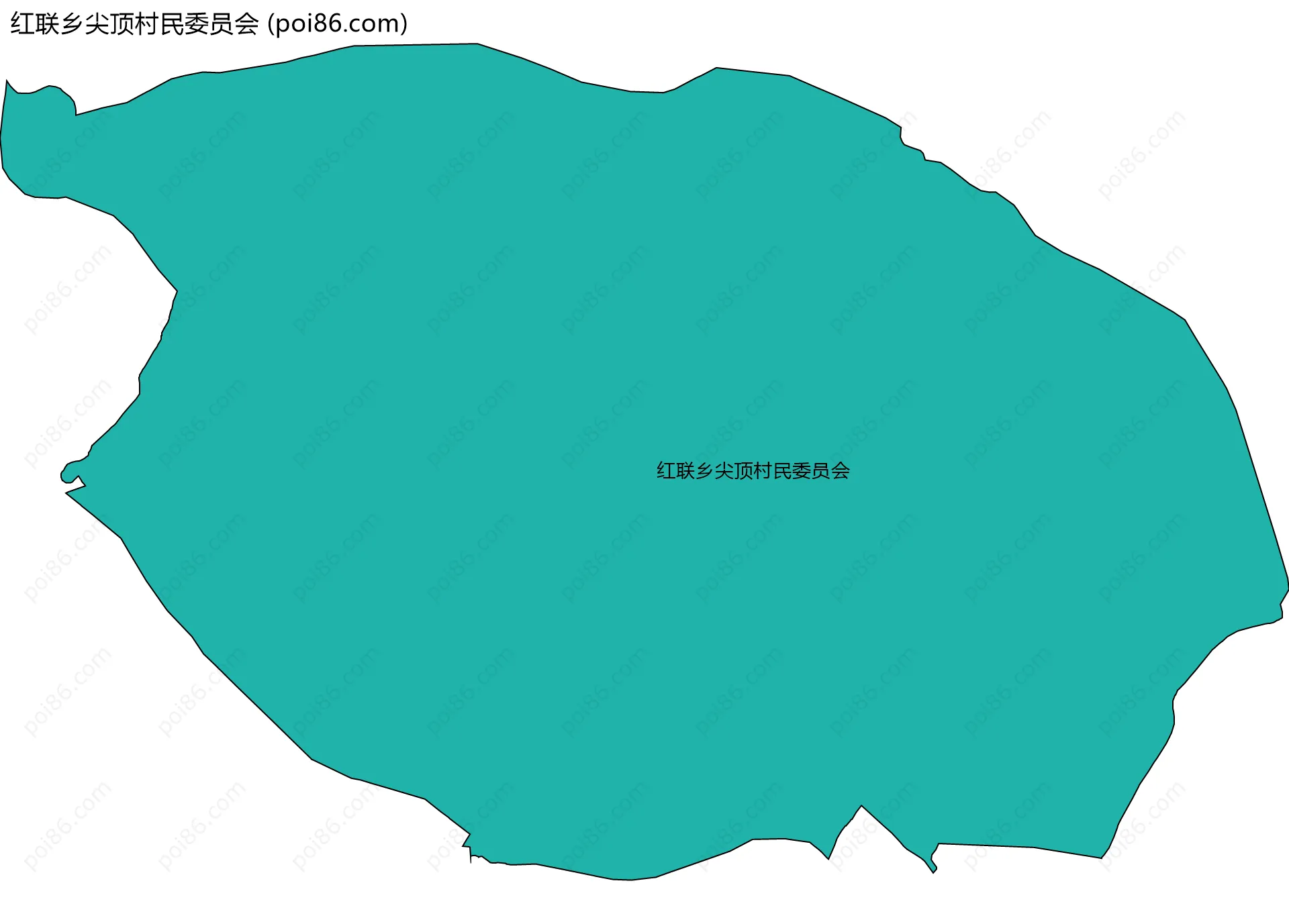 红联乡尖顶村民委员会边界地图