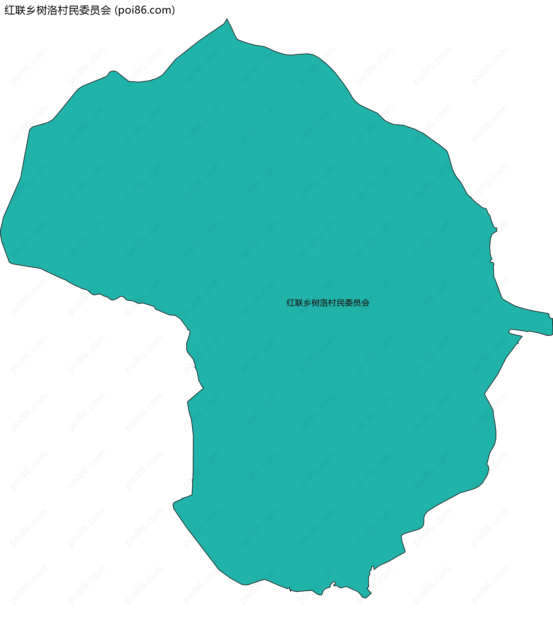 红联乡树洛村民委员会边界地图