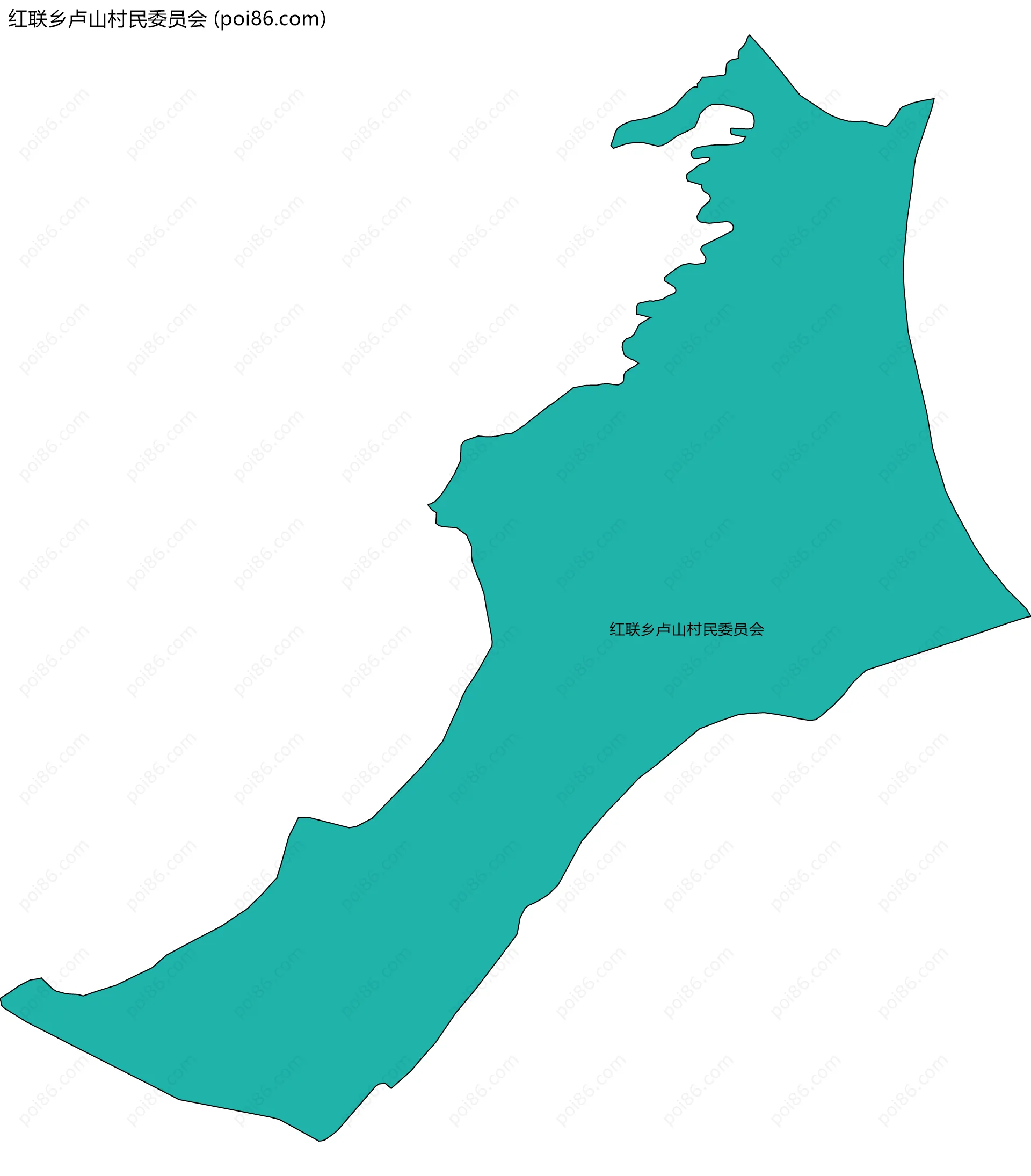 红联乡卢山村民委员会边界地图