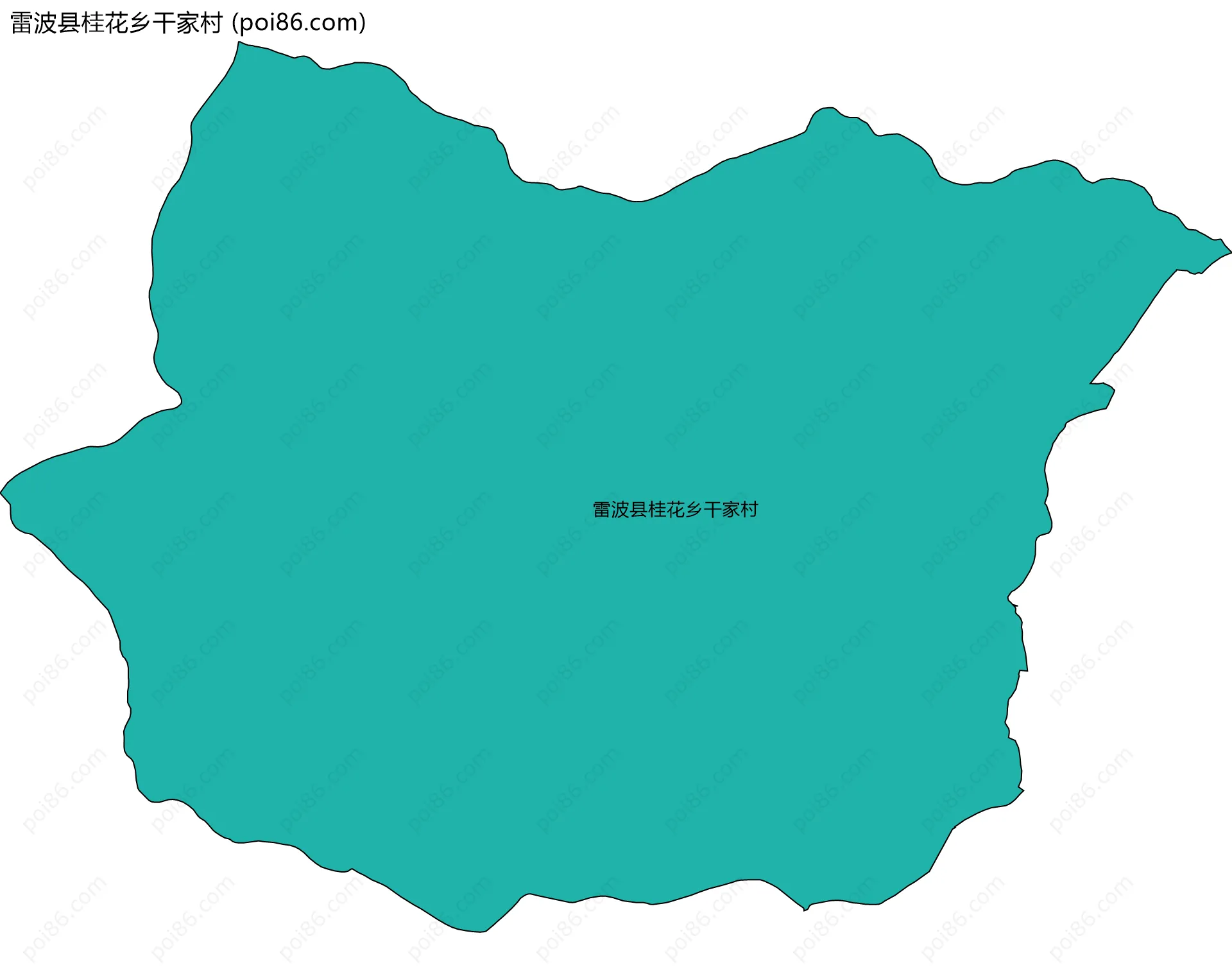 雷波县桂花乡干家村边界地图