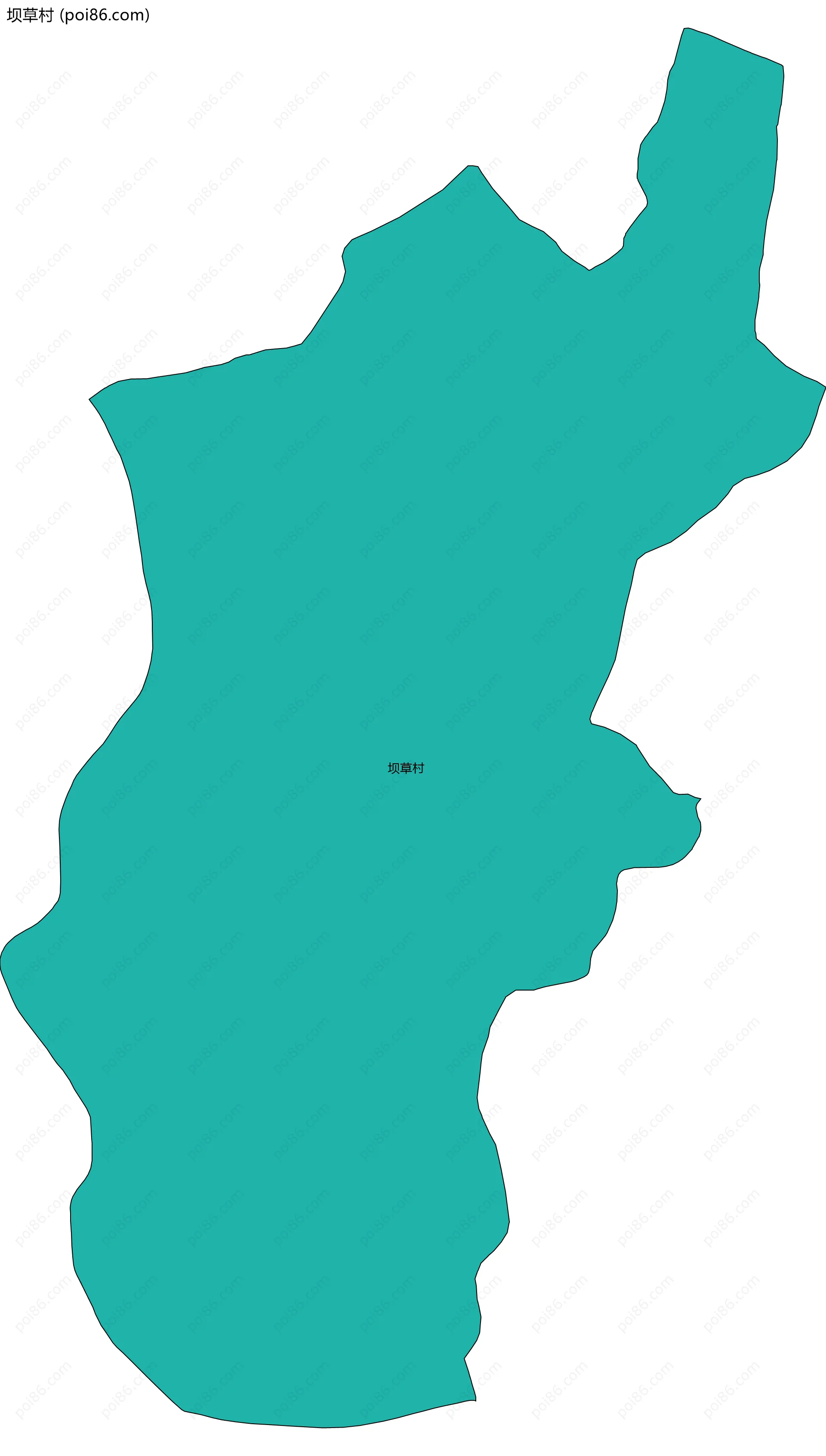 坝草村边界地图